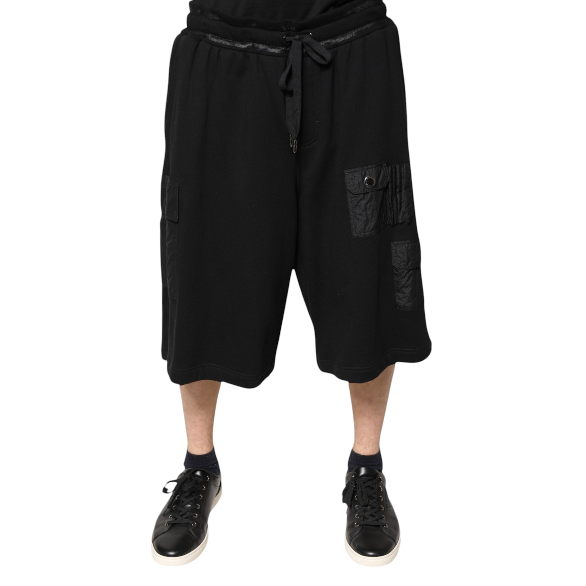 Dolce &amp; Gabbana Schwarze Cargo-Sweatshorts aus Baumwolle für Herren