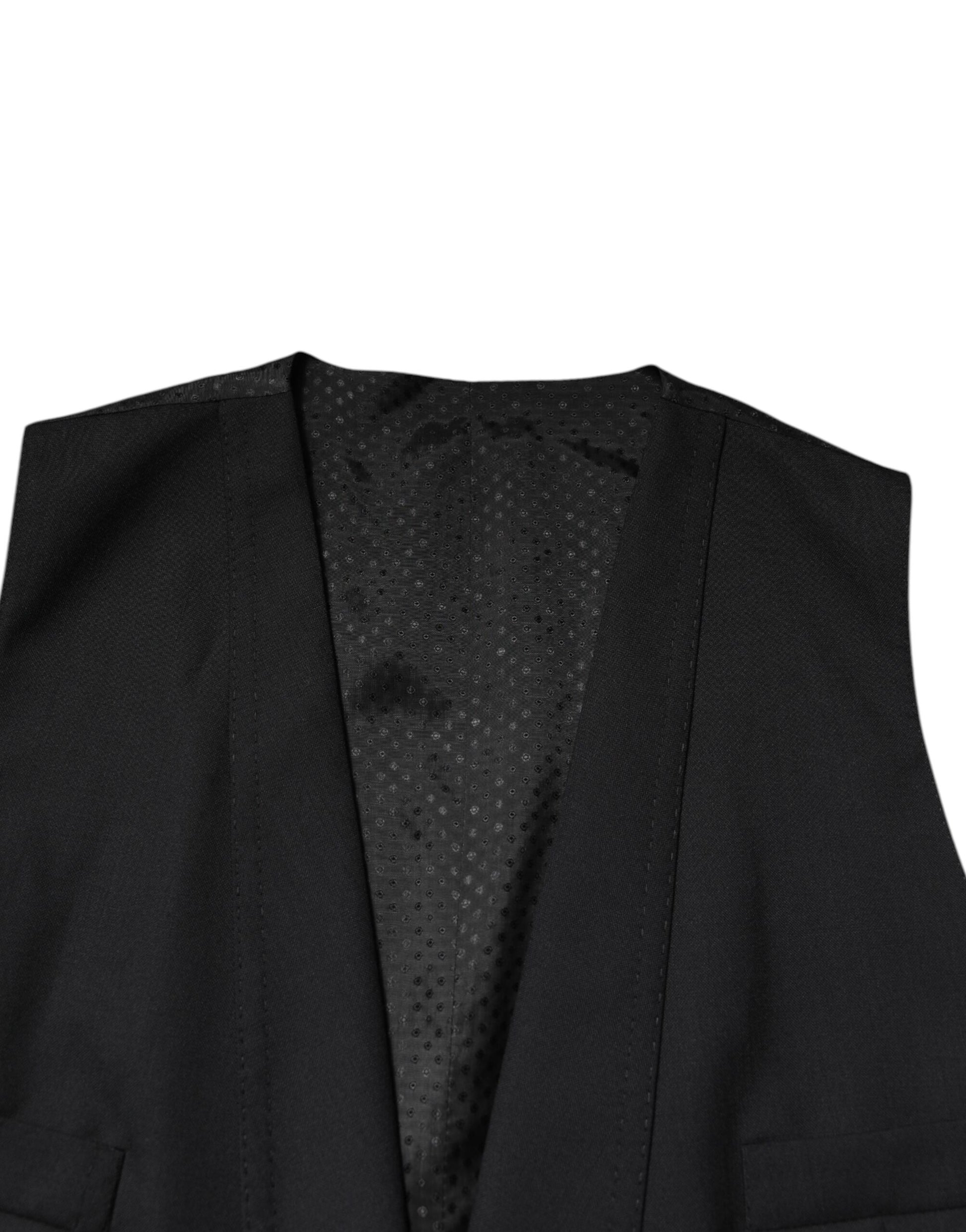 Dolce &amp; Gabbana – Schwarzer, einreihiger, formeller Blazer mit Weste