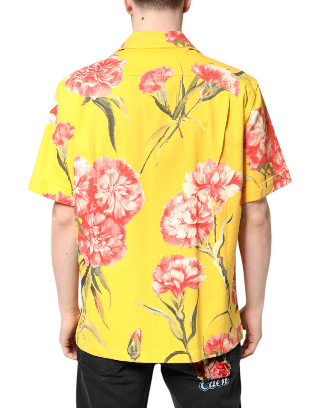 Dolce &amp; Gabbana Gelbes Blumenhemd mit Knopfleiste für Herren