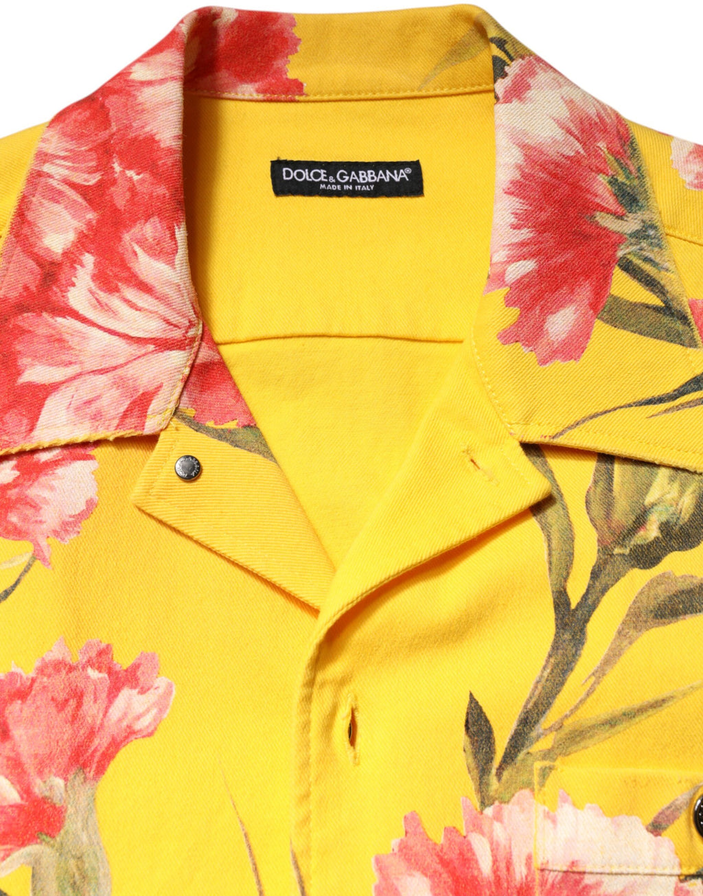 Dolce &amp; Gabbana Gelbes Blumenhemd mit Knopfleiste für Herren