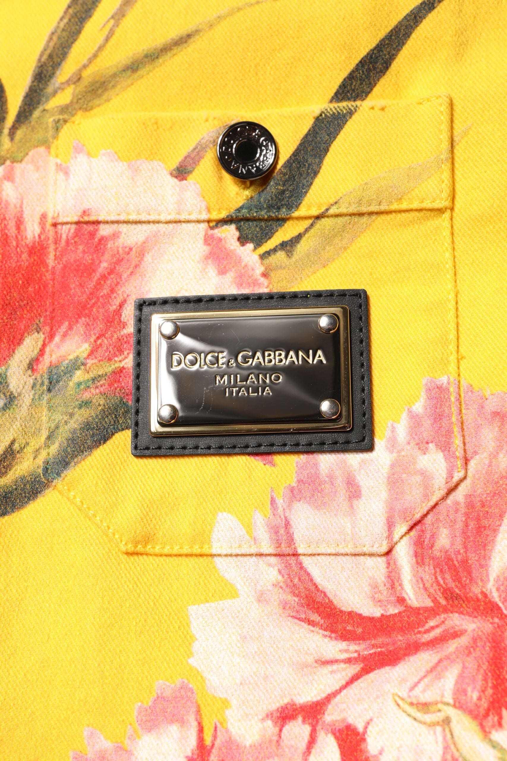 Dolce &amp; Gabbana Gelbes Blumenhemd mit Knopfleiste für Herren