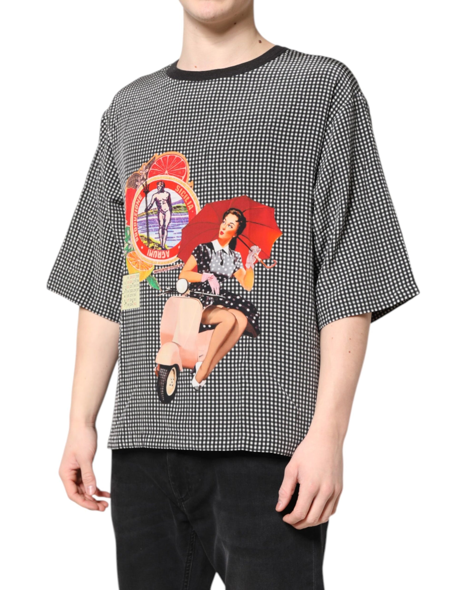 Dolce &amp; Gabbana – Schwarzes, kurzärmliges T-Shirt mit Grafikdruck