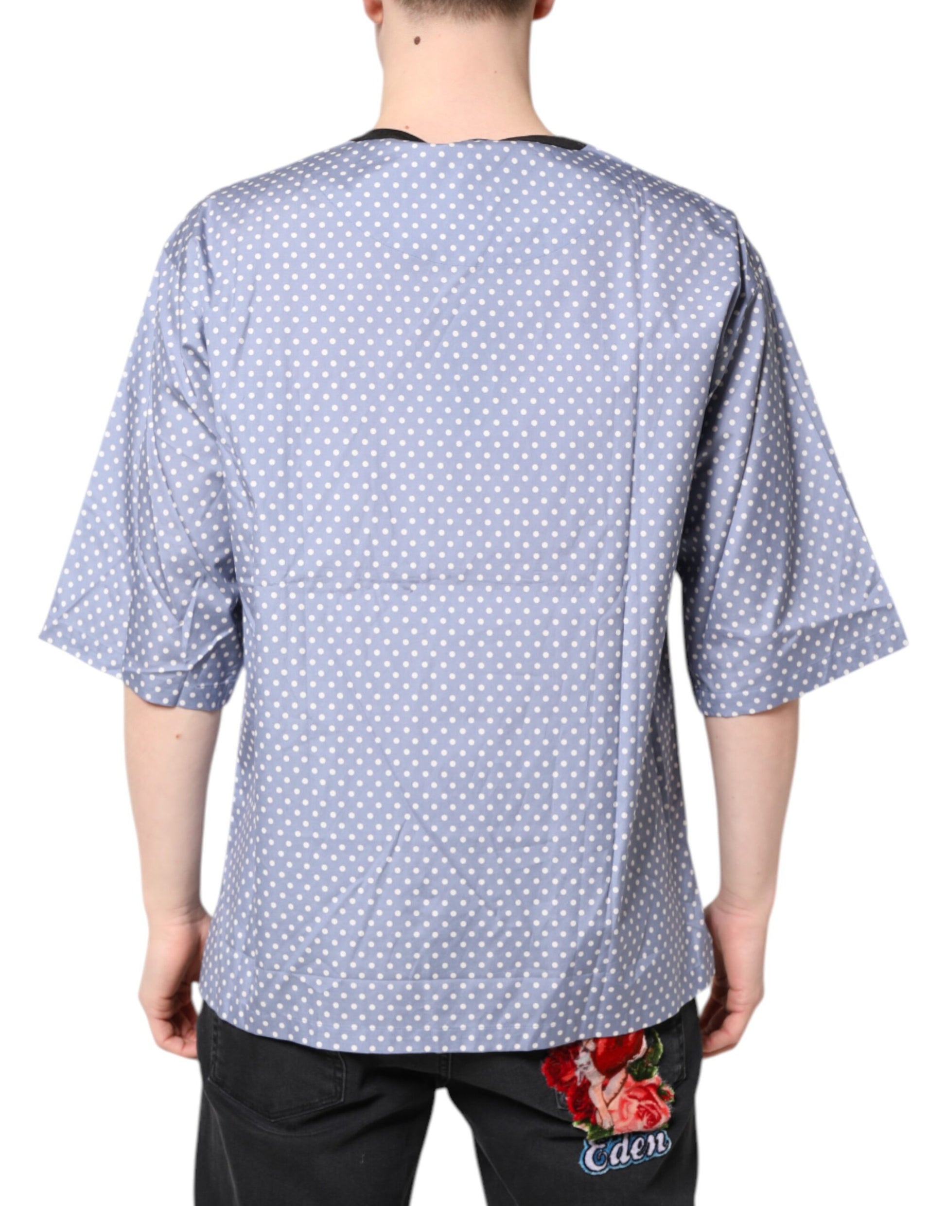 Dolce &amp; Gabbana – Hellblaues Kurzarm-T-Shirt mit grafischem Print