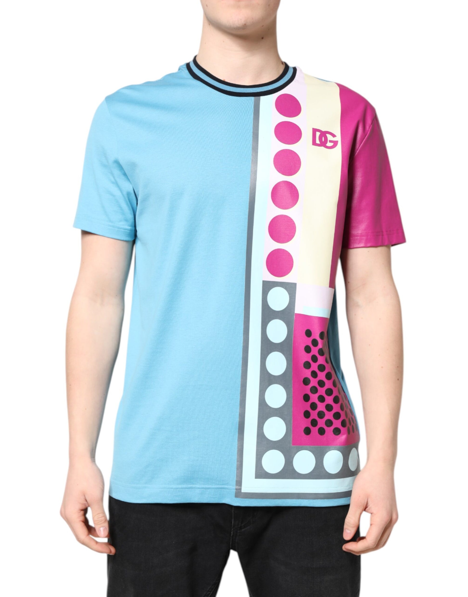 Dolce &amp; Gabbana – Kurzärmliges T-Shirt mit mehrfarbigem Logodruck