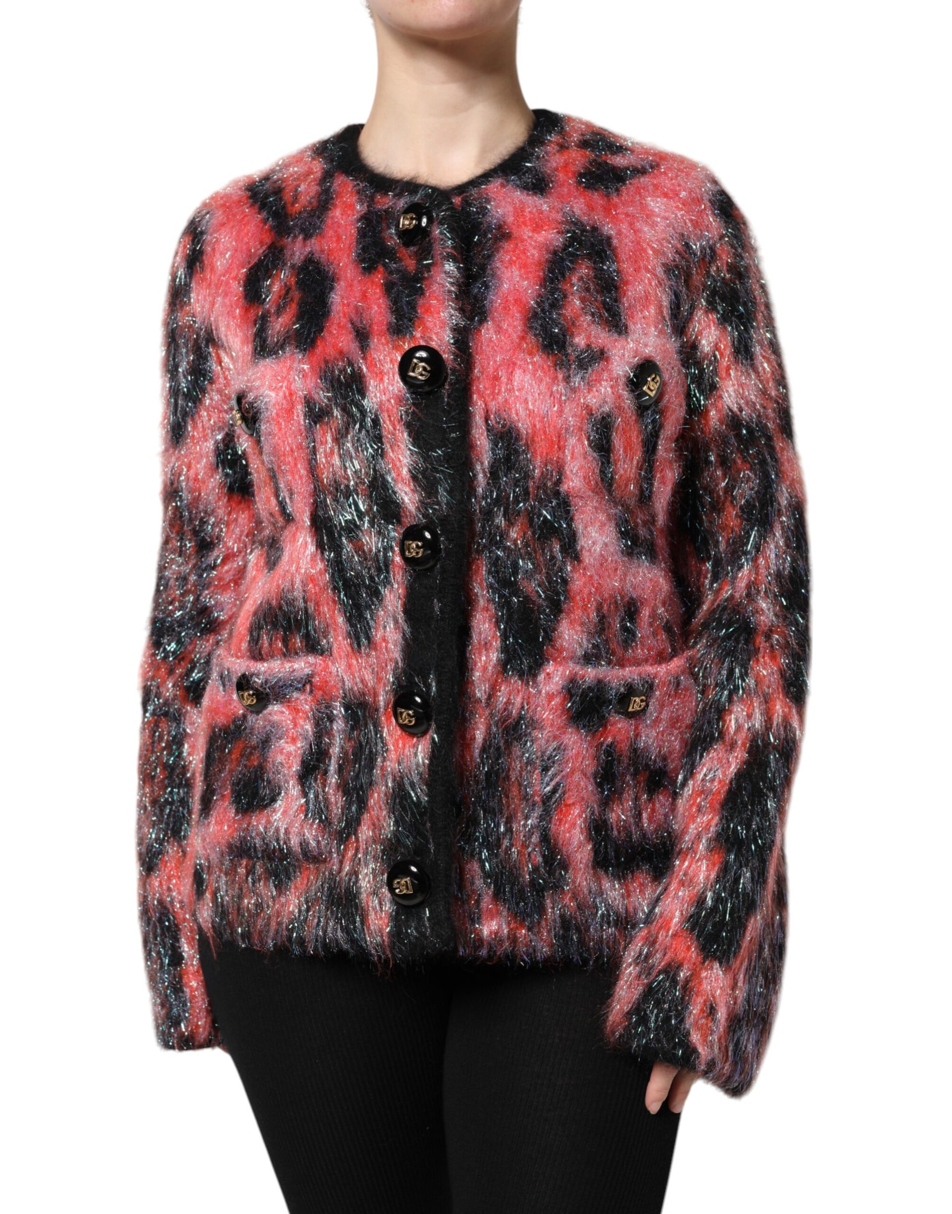 Dolce &amp; Gabbana – Roter Cardigan aus Mohairwolle mit Knopfleiste