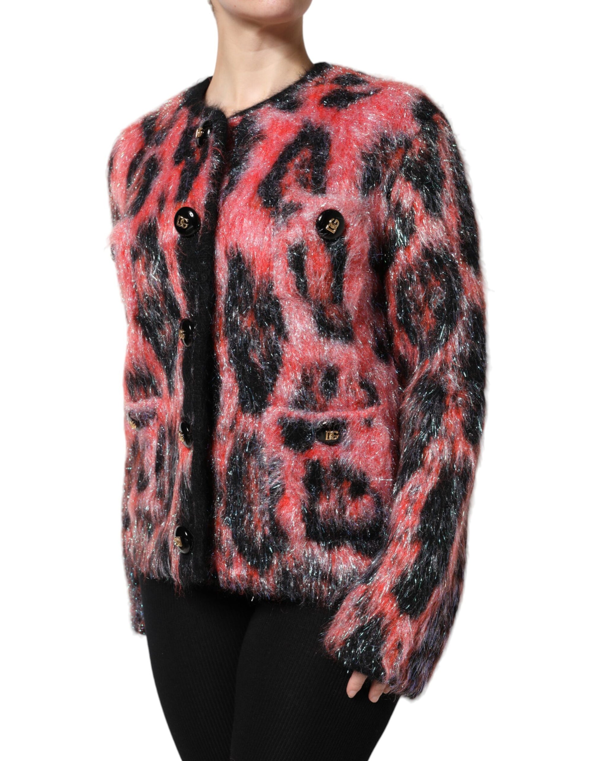Dolce &amp; Gabbana – Roter Cardigan aus Mohairwolle mit Knopfleiste