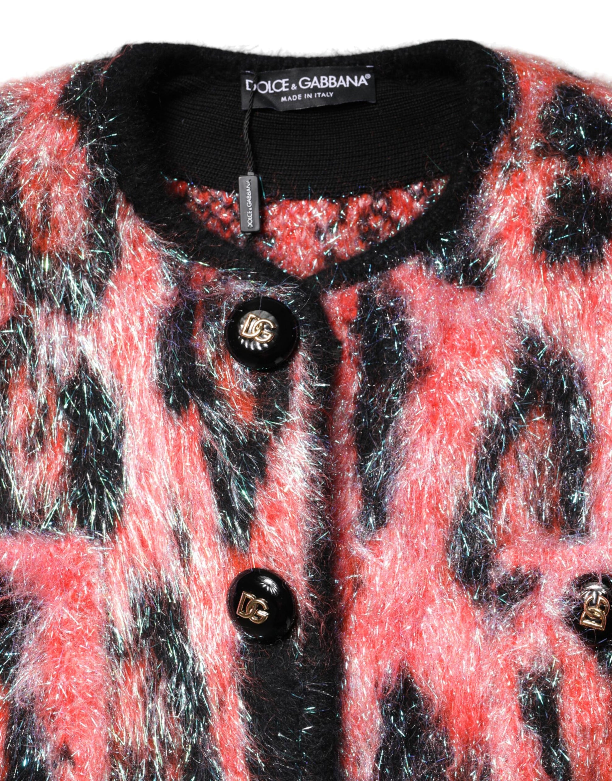 Dolce &amp; Gabbana – Roter Cardigan aus Mohairwolle mit Knopfleiste