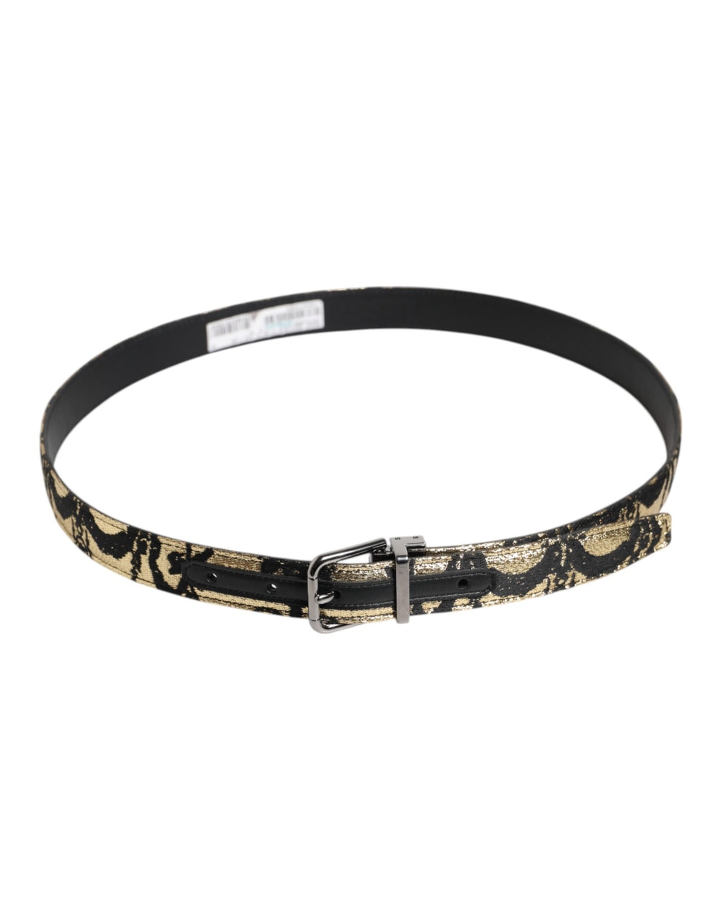 Dolce &amp; Gabbana – Mehrfarbiger Gürtel aus Jacquard-Leder mit Metallschnalle