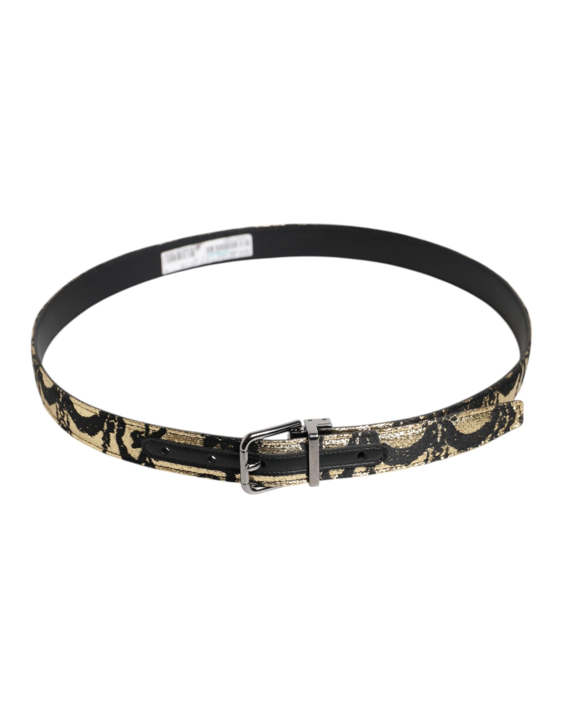 Dolce &amp; Gabbana – Mehrfarbiger Gürtel aus Jacquard-Leder mit Metallschnalle