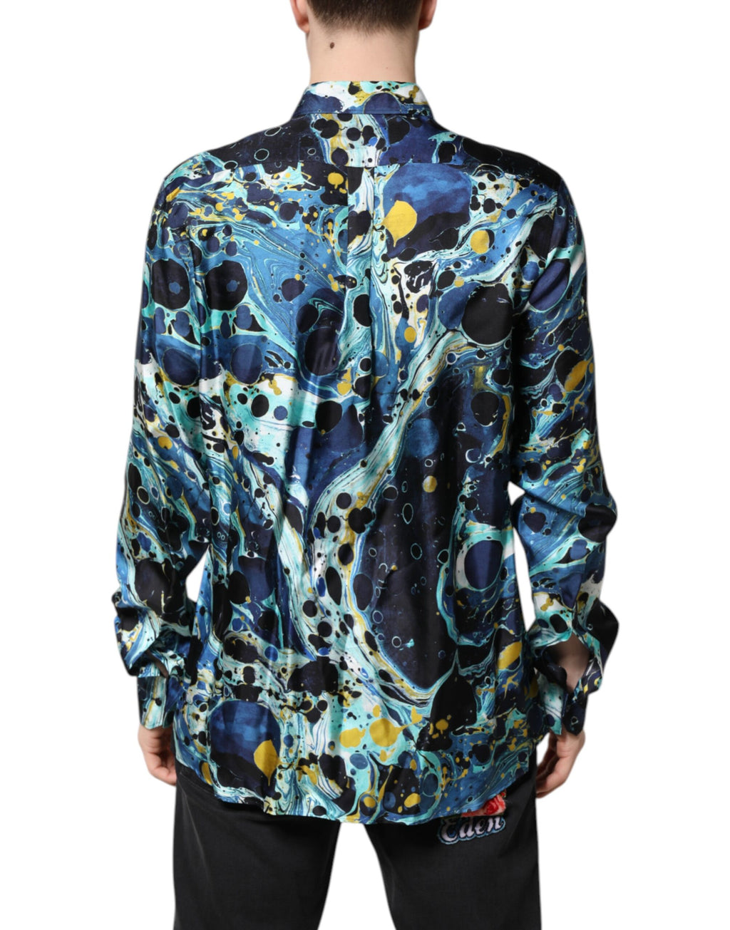 Dolce &amp; Gabbana MARTINI-Hemd mit mehrfarbigem Marmordruck