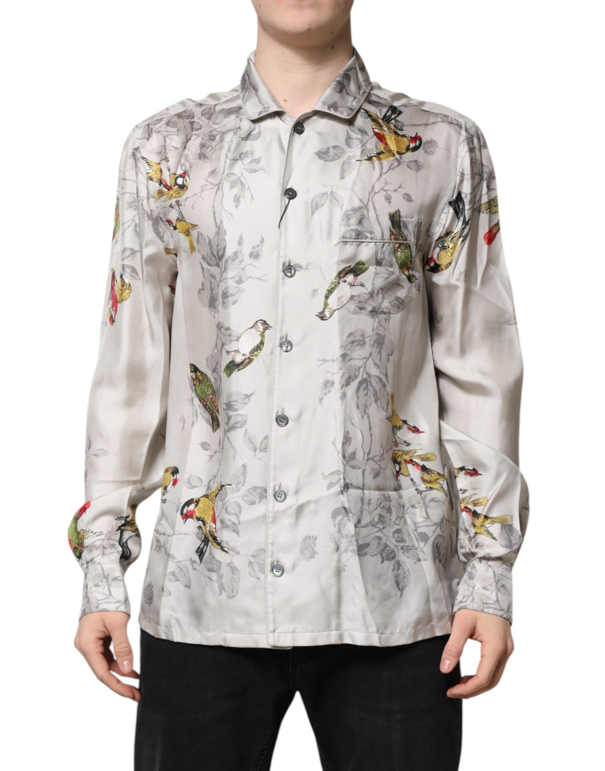 Dolce &amp; Gabbana – Mehrfarbiges Button-Down-Hemd aus bedruckter Seide
