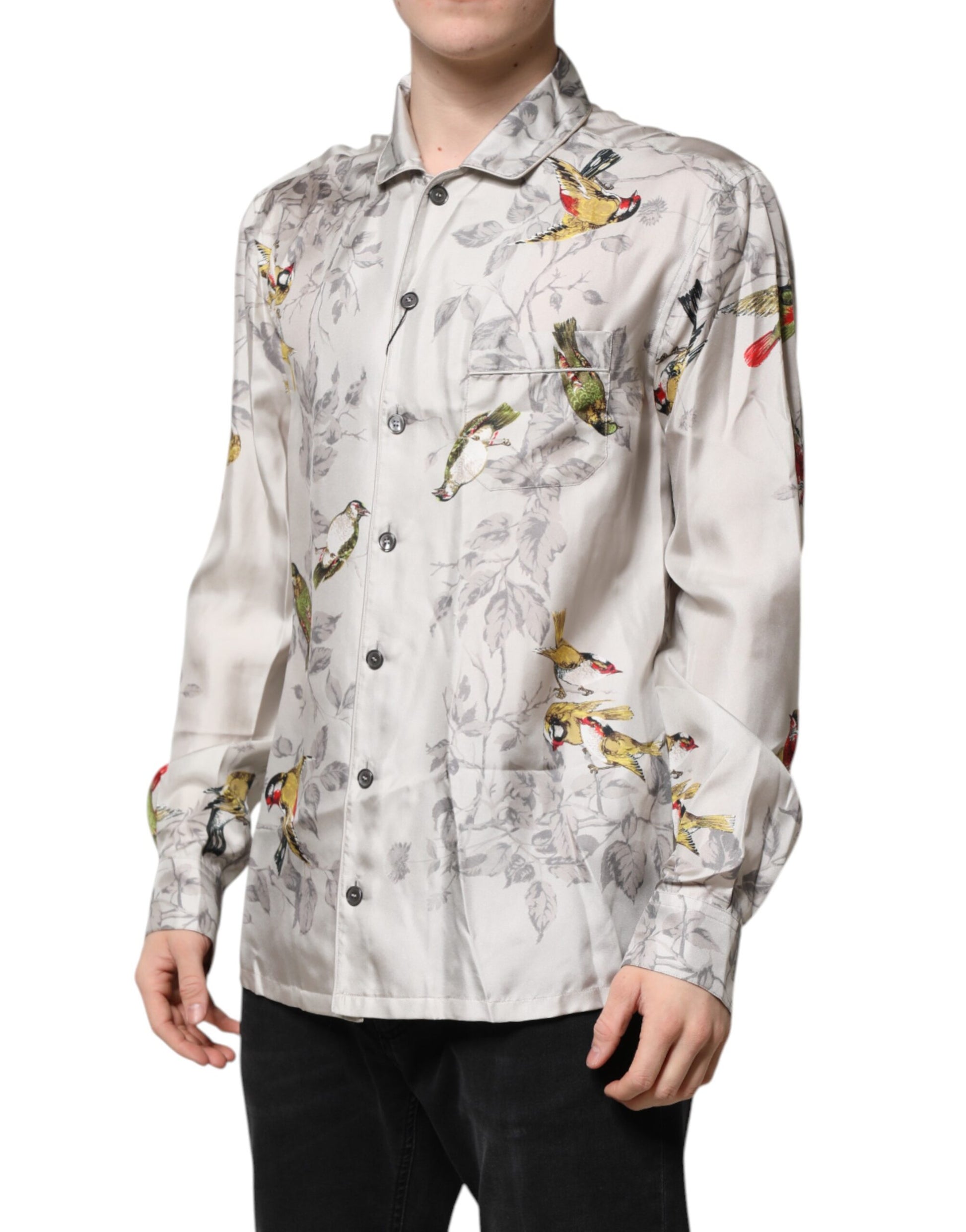 Dolce &amp; Gabbana – Mehrfarbiges Button-Down-Hemd aus bedruckter Seide