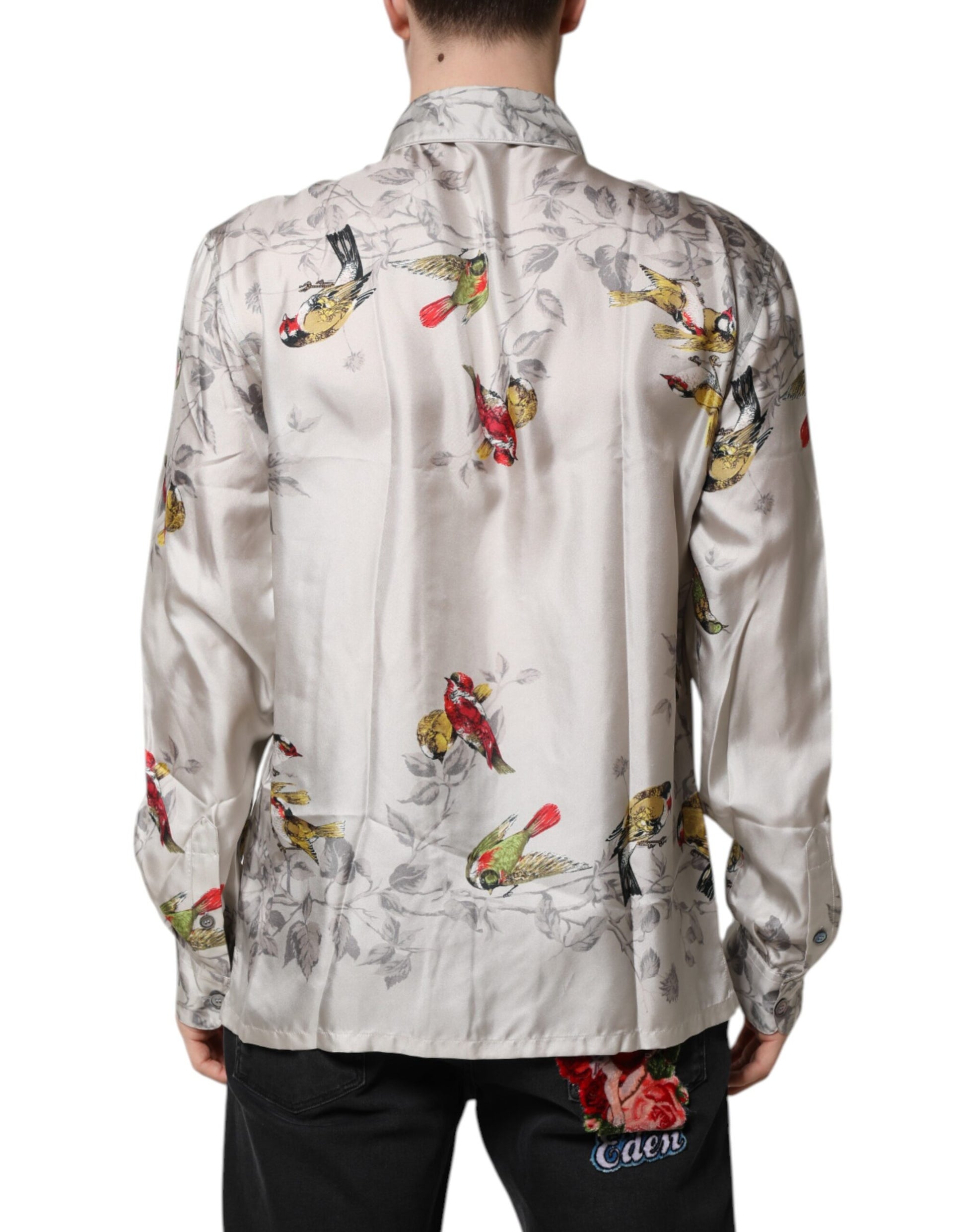 Dolce &amp; Gabbana – Mehrfarbiges Button-Down-Hemd aus bedruckter Seide