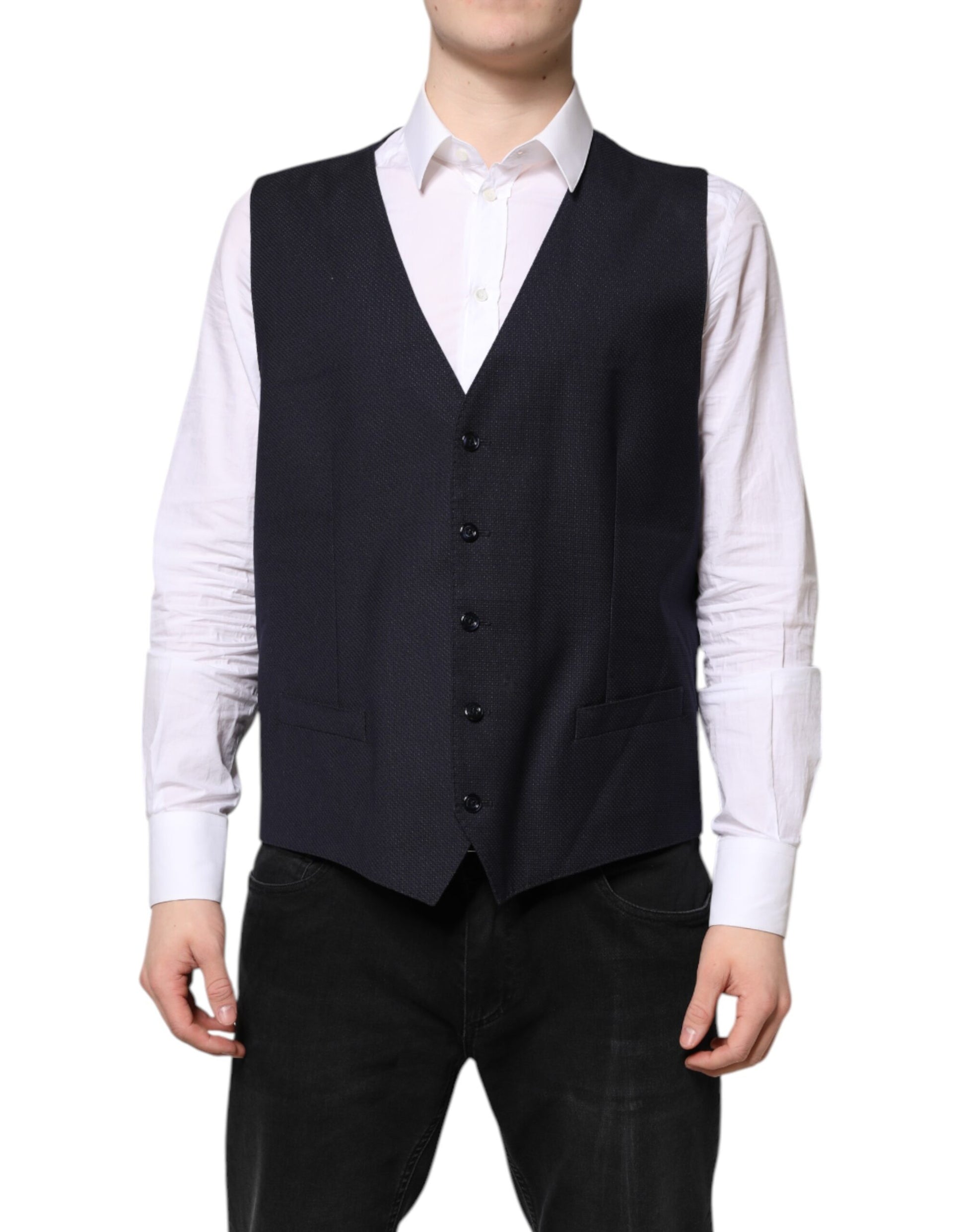 Dolce &amp; Gabbana Schwarze Wollweste, formelle Weste