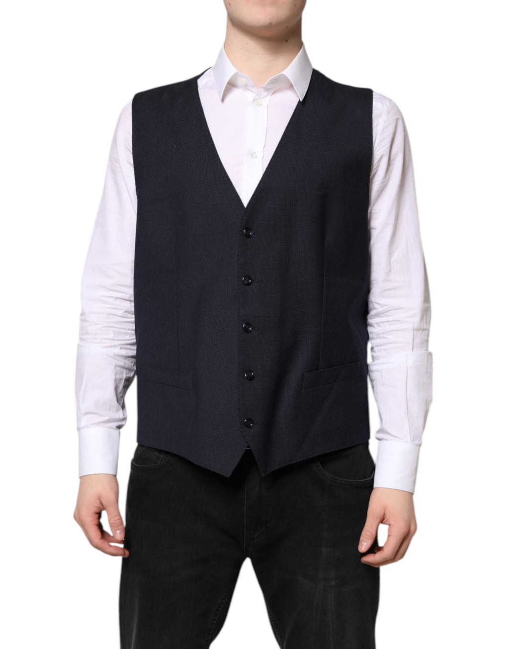 Dolce &amp; Gabbana Schwarze Wollweste, formelle Weste