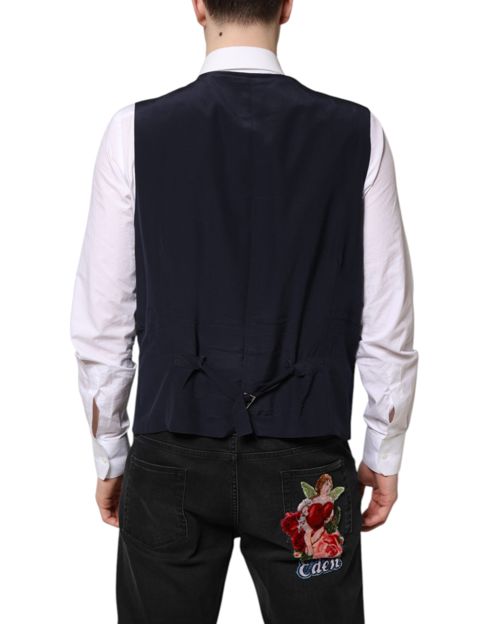 Dolce &amp; Gabbana Schwarze Wollweste, formelle Weste