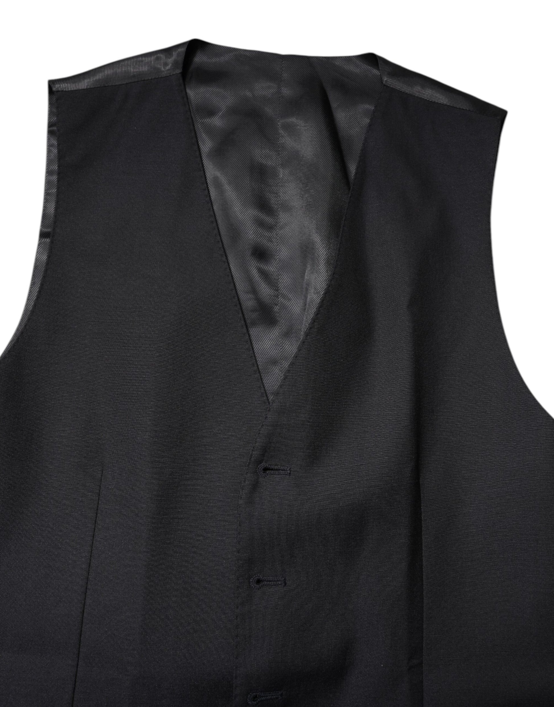 Dolce &amp; Gabbana Schwarze Wollweste, formelle Weste