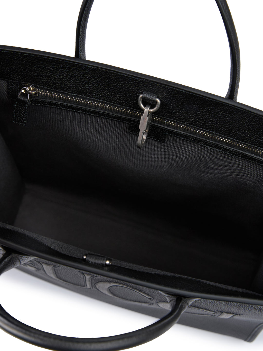 Gucci – Mittelgroße Tragetasche aus schwarzem Leder mit Logo