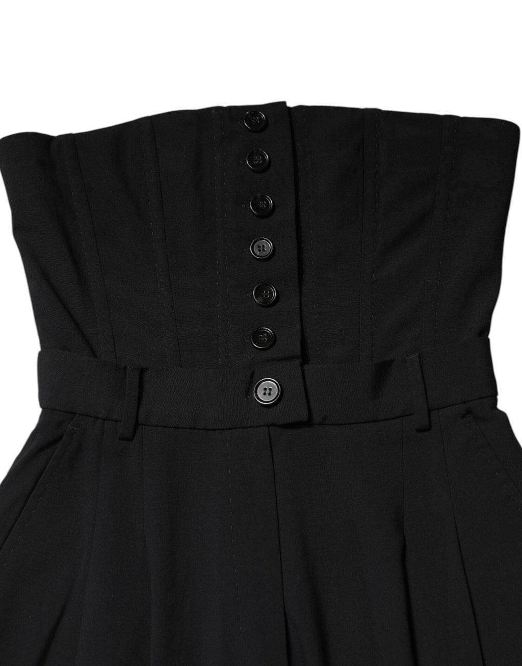 Dolce &amp; Gabbana – Trägerloses Jumpsuit-Kleid aus schwarzer Wolle