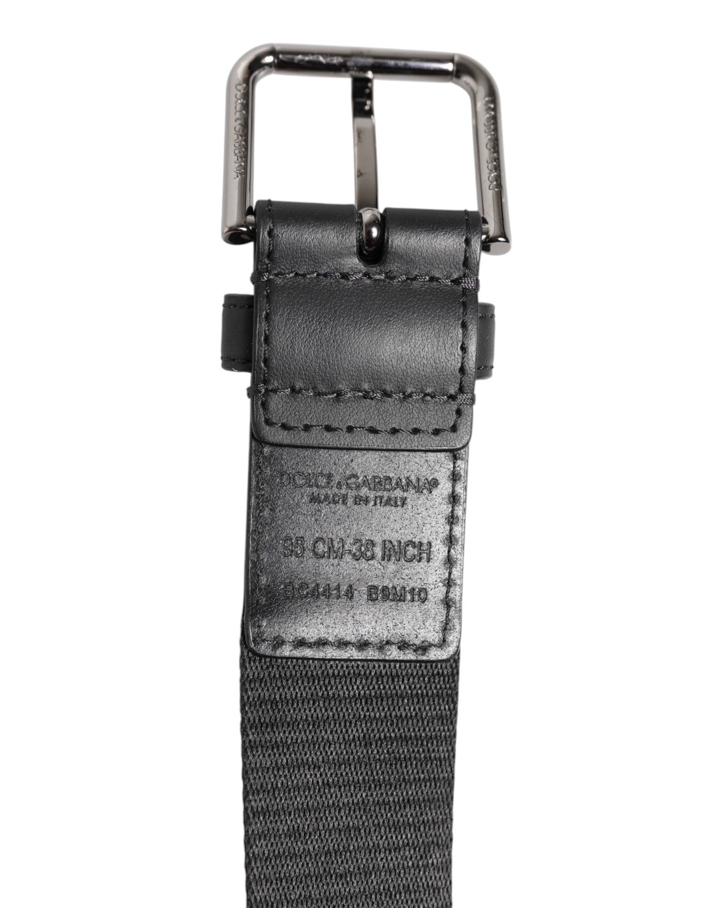 Dolce &amp; Gabbana Grün-Schwarzer Polyestergürtel mit DG-Logoschnalle