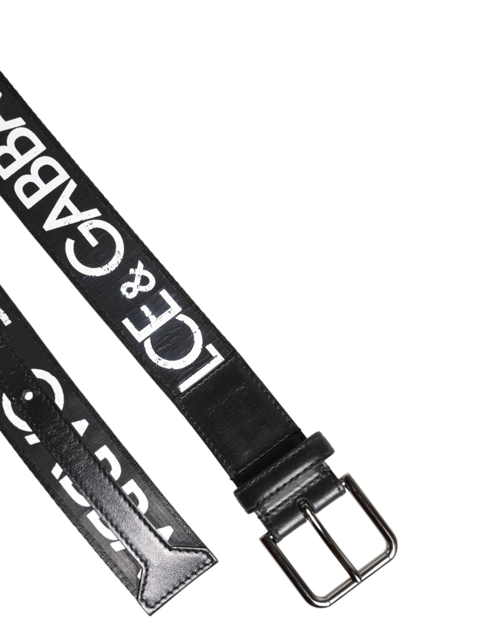 Dolce &amp; Gabbana Gürtel mit schwarzer und weißer DG-Logo-Schnalle aus Messing