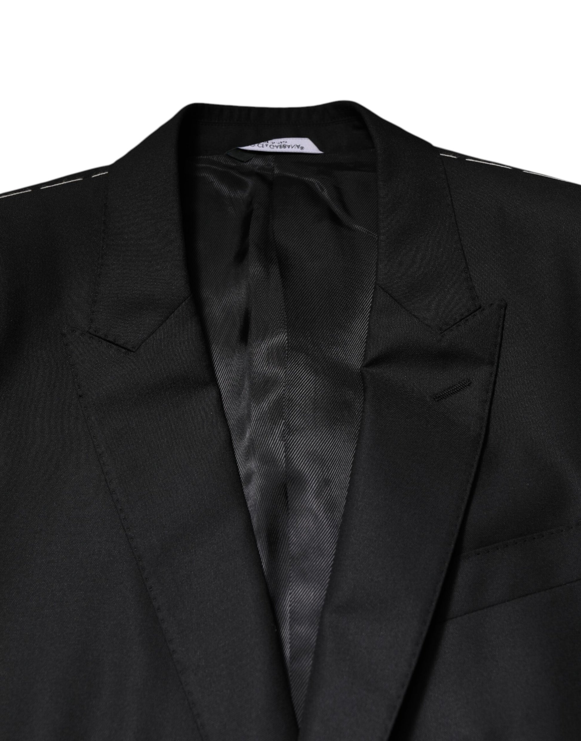 Dolce &amp; Gabbana – Schwarzer, einreihiger Anzug, 2-teilige Jacke