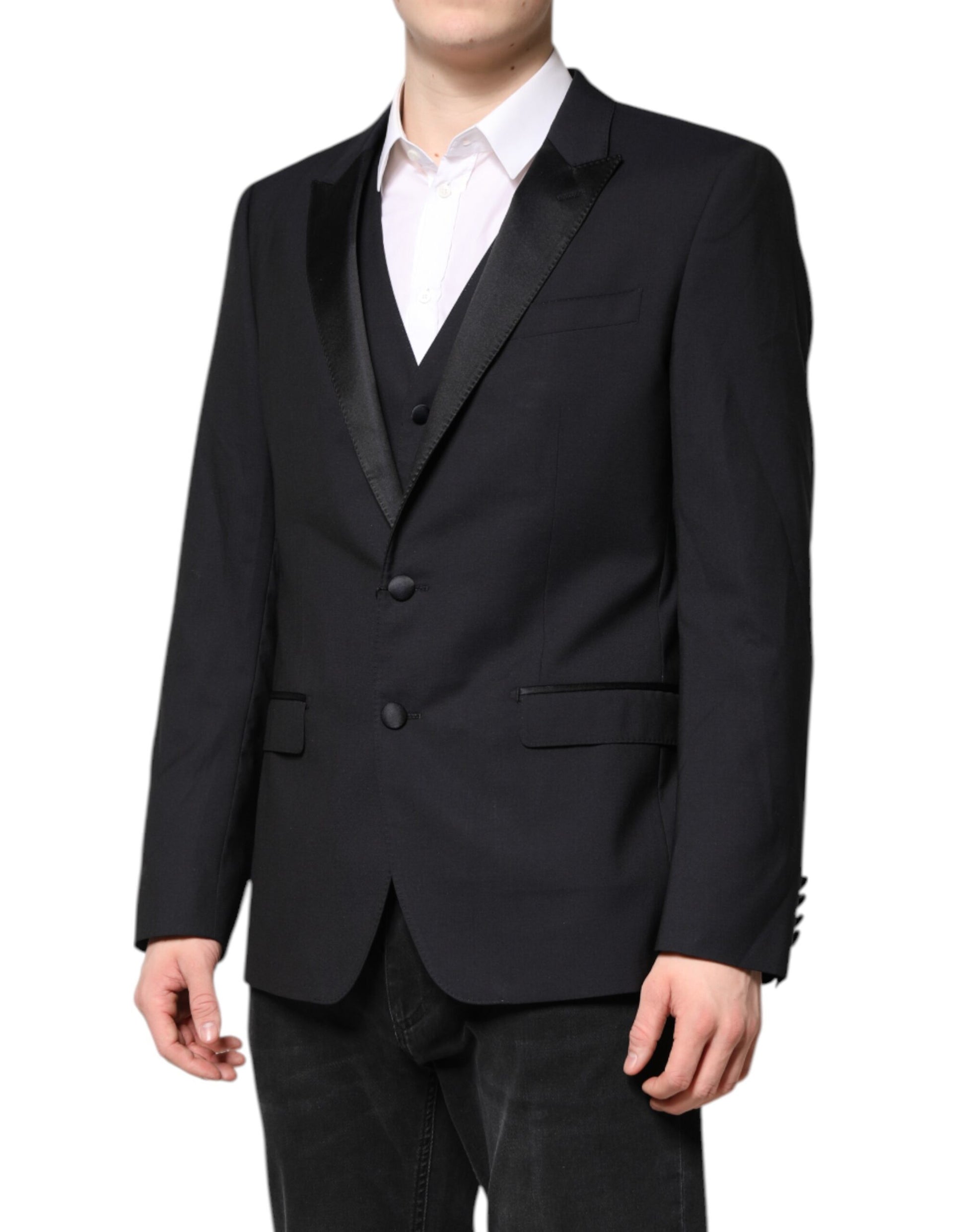 Dolce &amp; Gabbana Dunkelblauer MARTINI Wollanzug 2-teilige Jacke