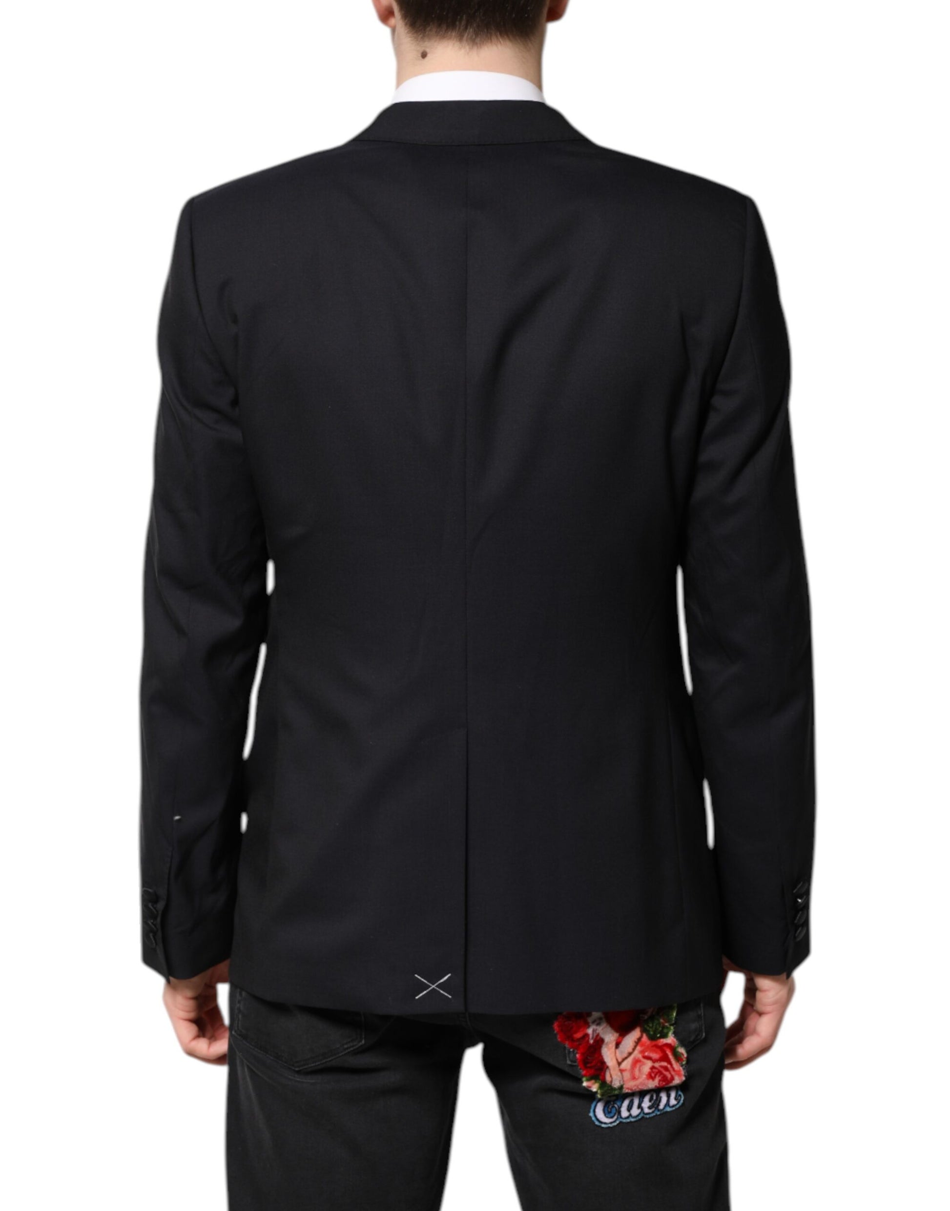 Dolce &amp; Gabbana Dunkelblauer MARTINI Wollanzug 2-teilige Jacke