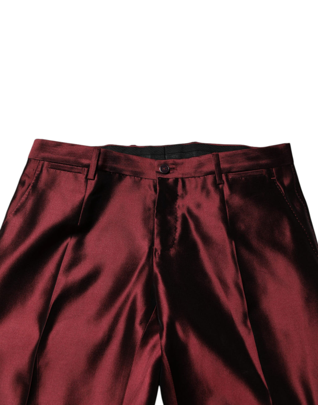 Dolce &amp; Gabbana – Bordeauxfarbener, zweiteiliger, einreihiger Seidenanzug