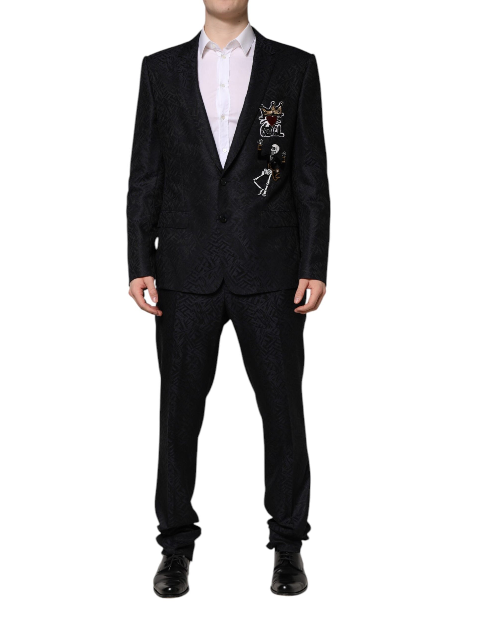 Dolce &amp; Gabbana Schwarzer MARTINI King Skeleton 2-teiliger Anzug