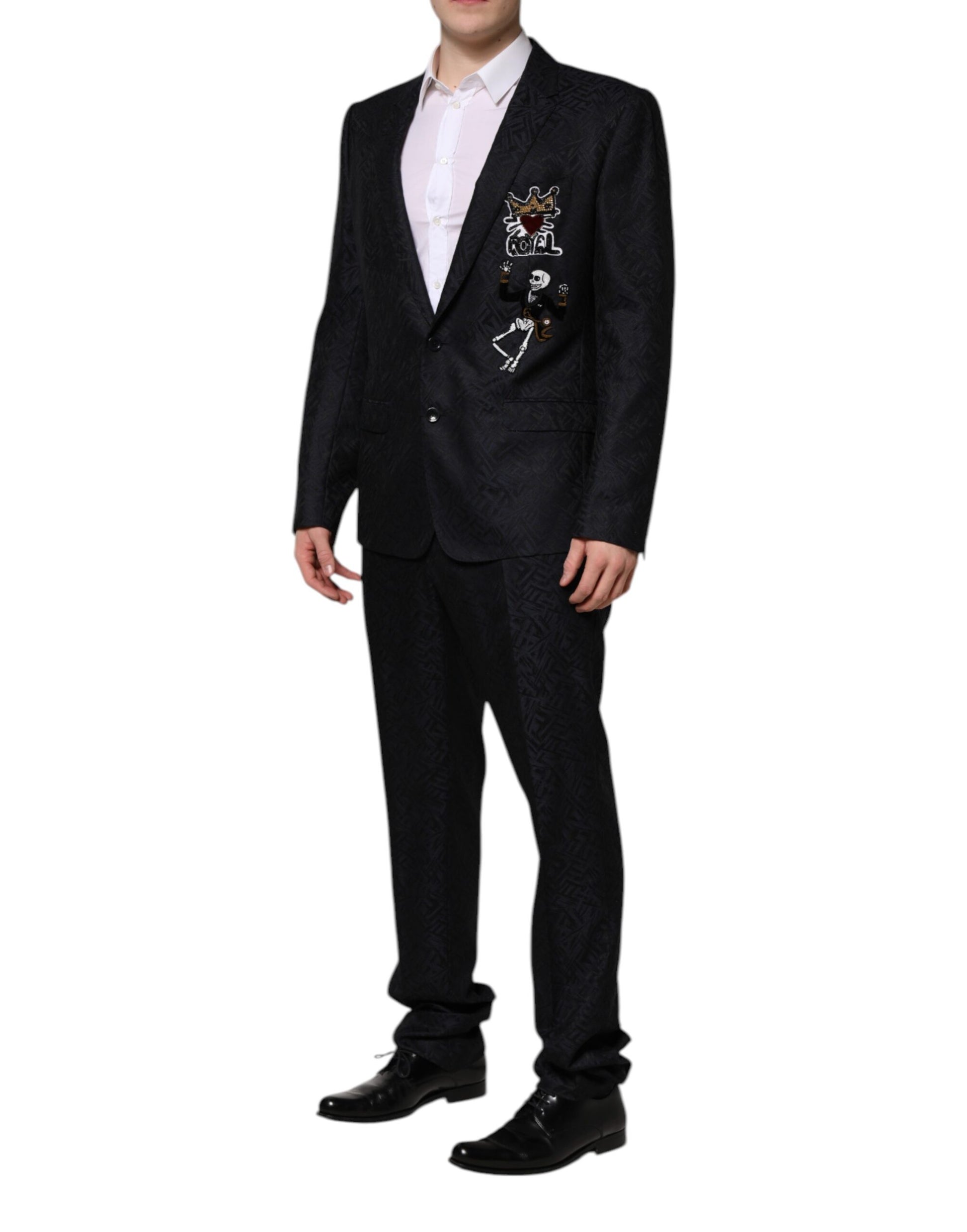 Dolce &amp; Gabbana Schwarzer MARTINI King Skeleton 2-teiliger Anzug
