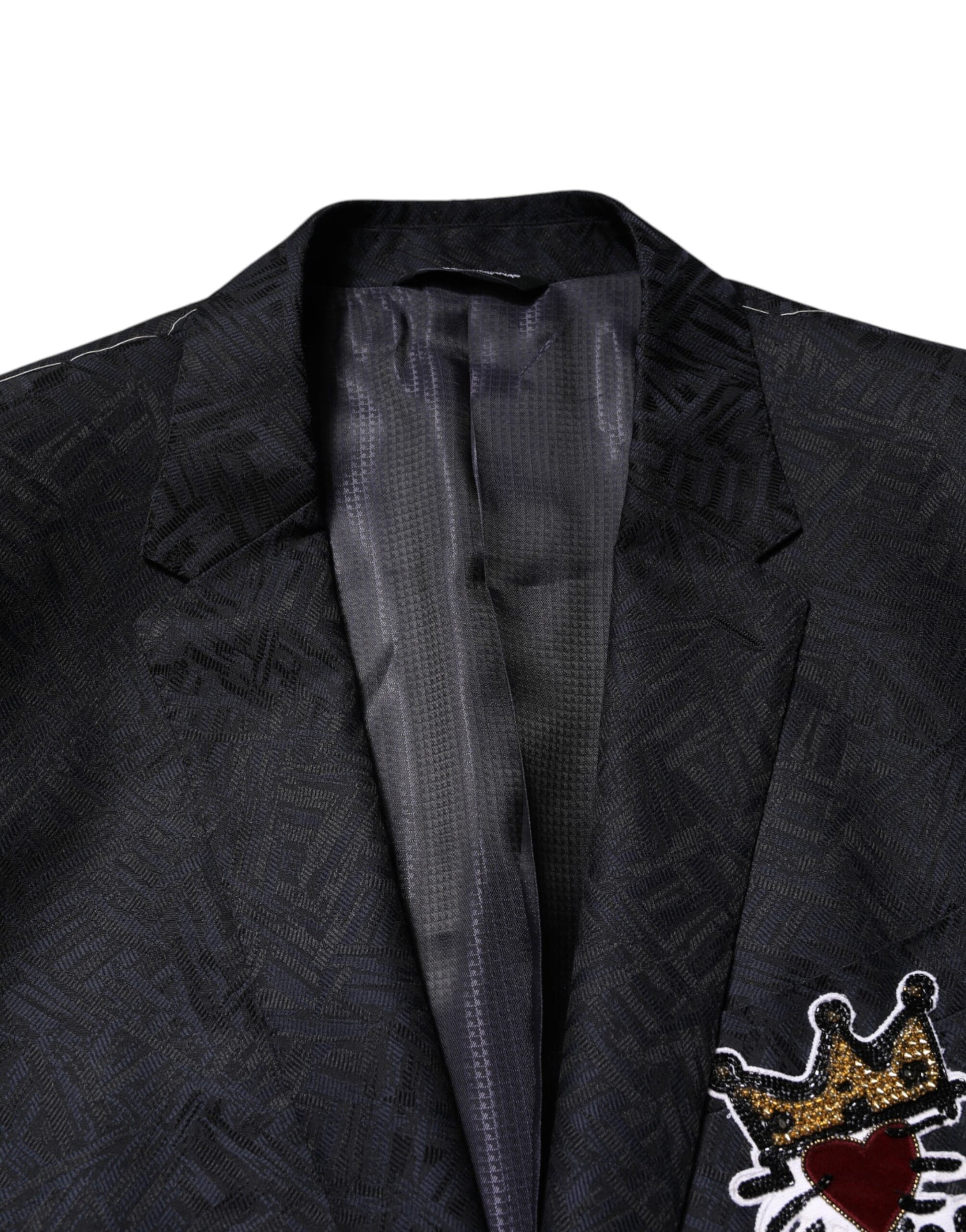 Dolce &amp; Gabbana Schwarzer MARTINI King Skeleton 2-teiliger Anzug