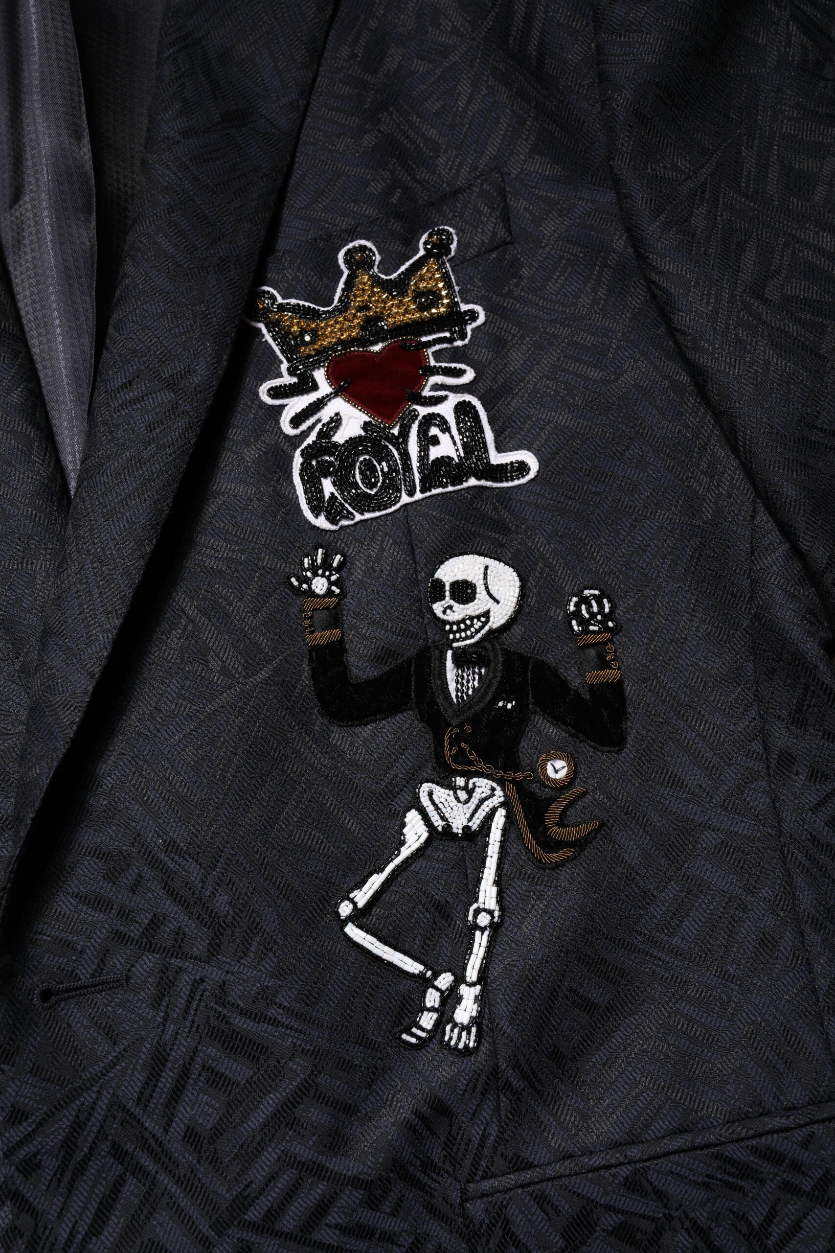 Dolce &amp; Gabbana Schwarzer MARTINI King Skeleton 2-teiliger Anzug