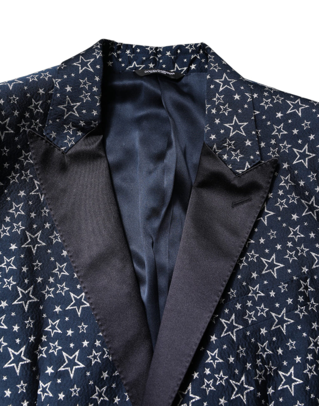 Dolce &amp; Gabbana Blauer MARTINI Star Jacquard 3-teiliger Anzug