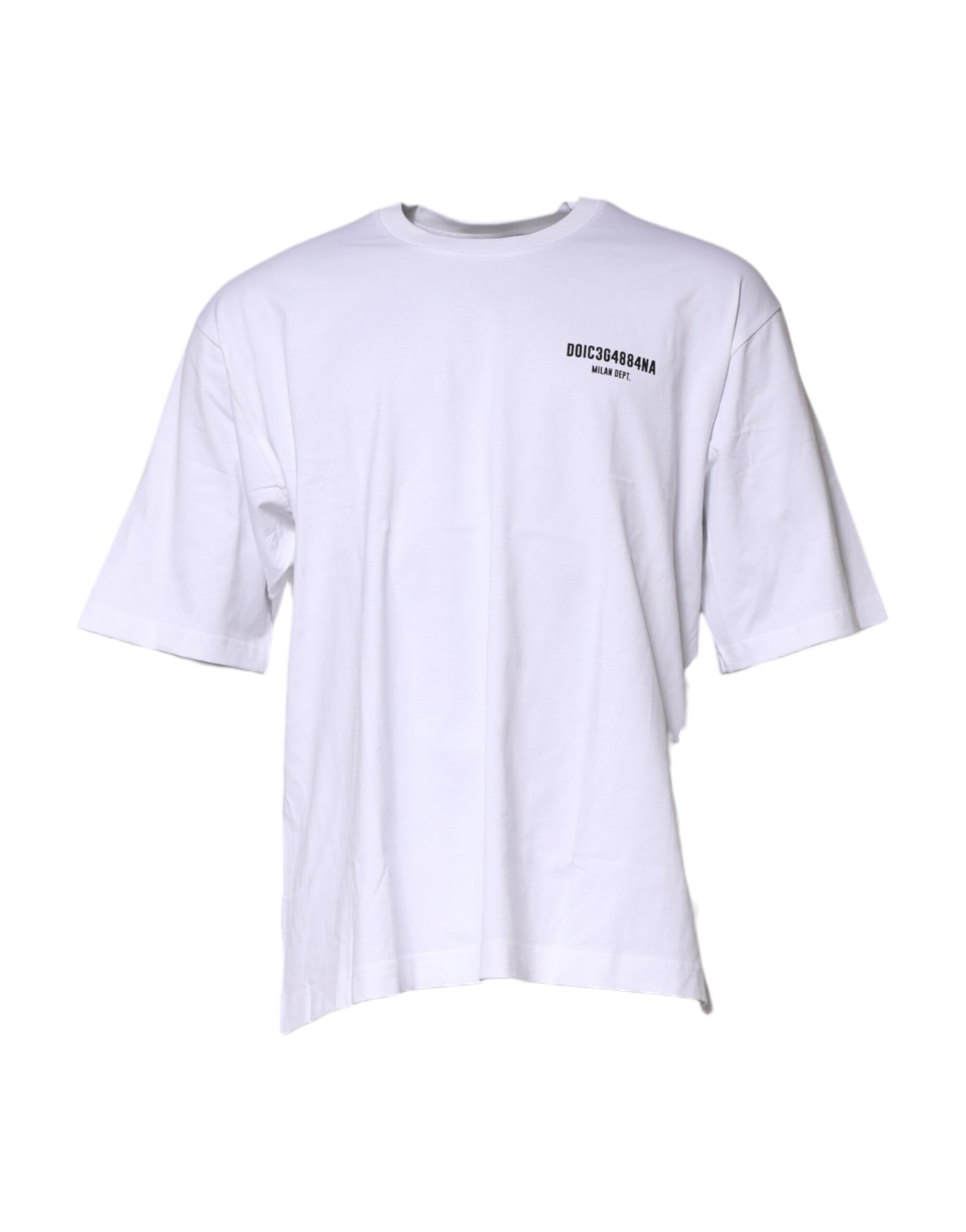 Dolce &amp; Gabbana – Weißes Baumwoll-T-Shirt mit Rundhalsausschnitt und Logo-Print