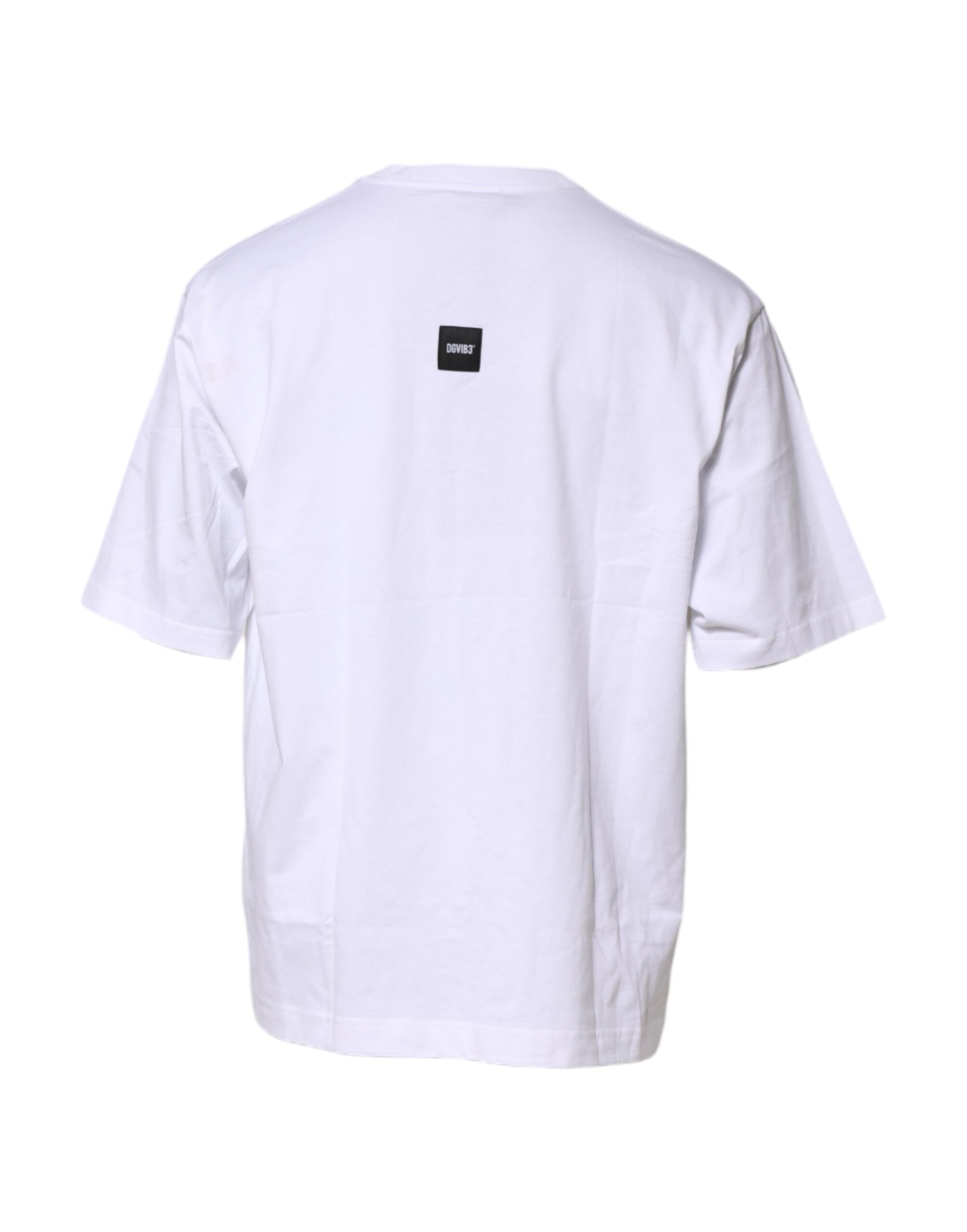 Dolce &amp; Gabbana – Weißes Baumwoll-T-Shirt mit Rundhalsausschnitt und Logo-Print