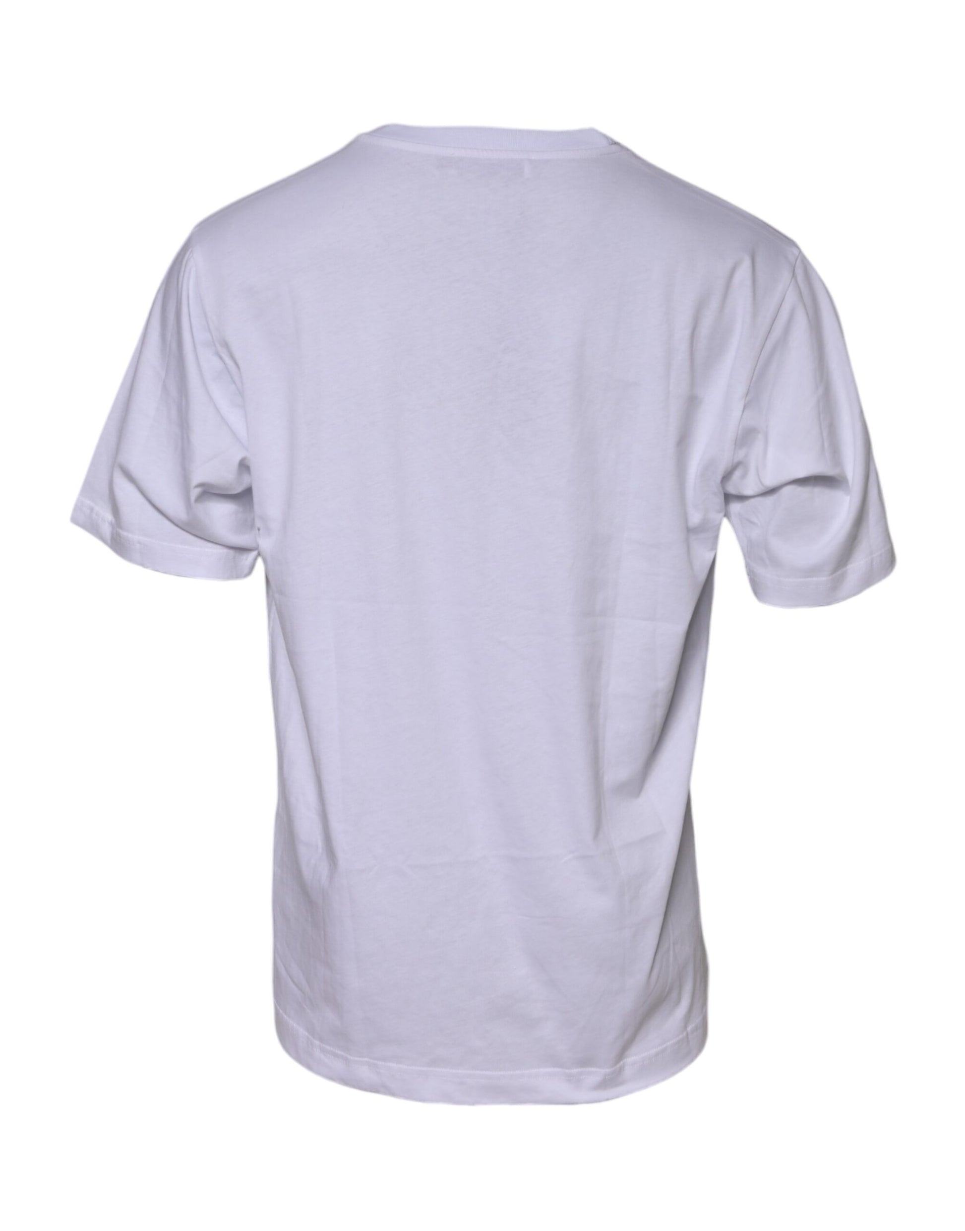 Dolce &amp; Gabbana – Weißes Baumwoll-T-Shirt mit Rundhalsausschnitt und Logo-Print