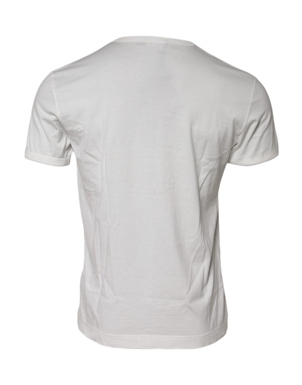 Dolce &amp; Gabbana – Weißes Baumwoll-T-Shirt mit DG-Kronenprägung