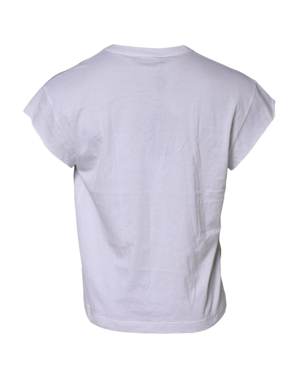 Dolce &amp; Gabbana – Weißes T-Shirt mit Rundhalsausschnitt und Logo-Stickerei
