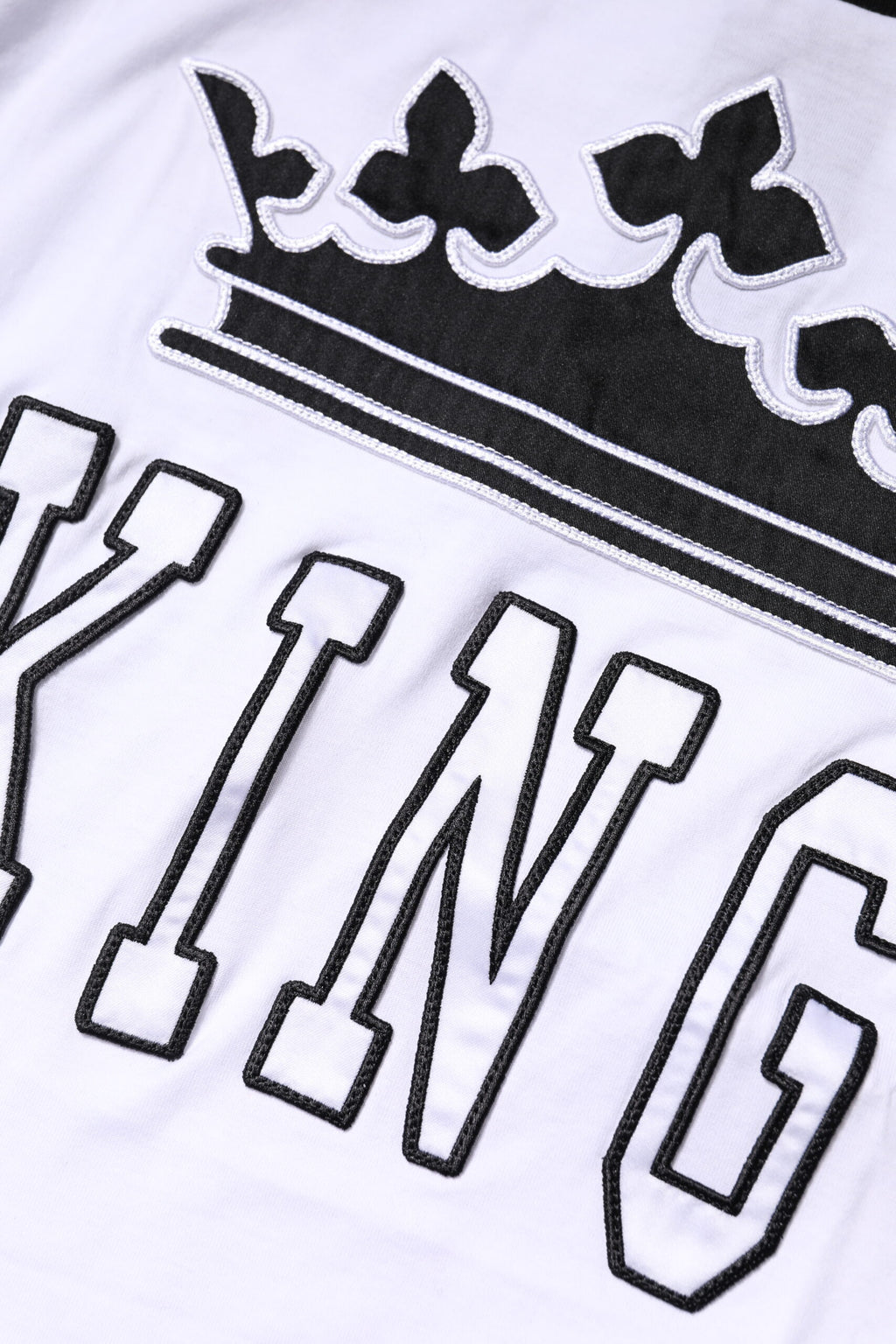 Dolce &amp; Gabbana – Weißes Baumwoll-T-Shirt mit Kronenkönig-Stickerei