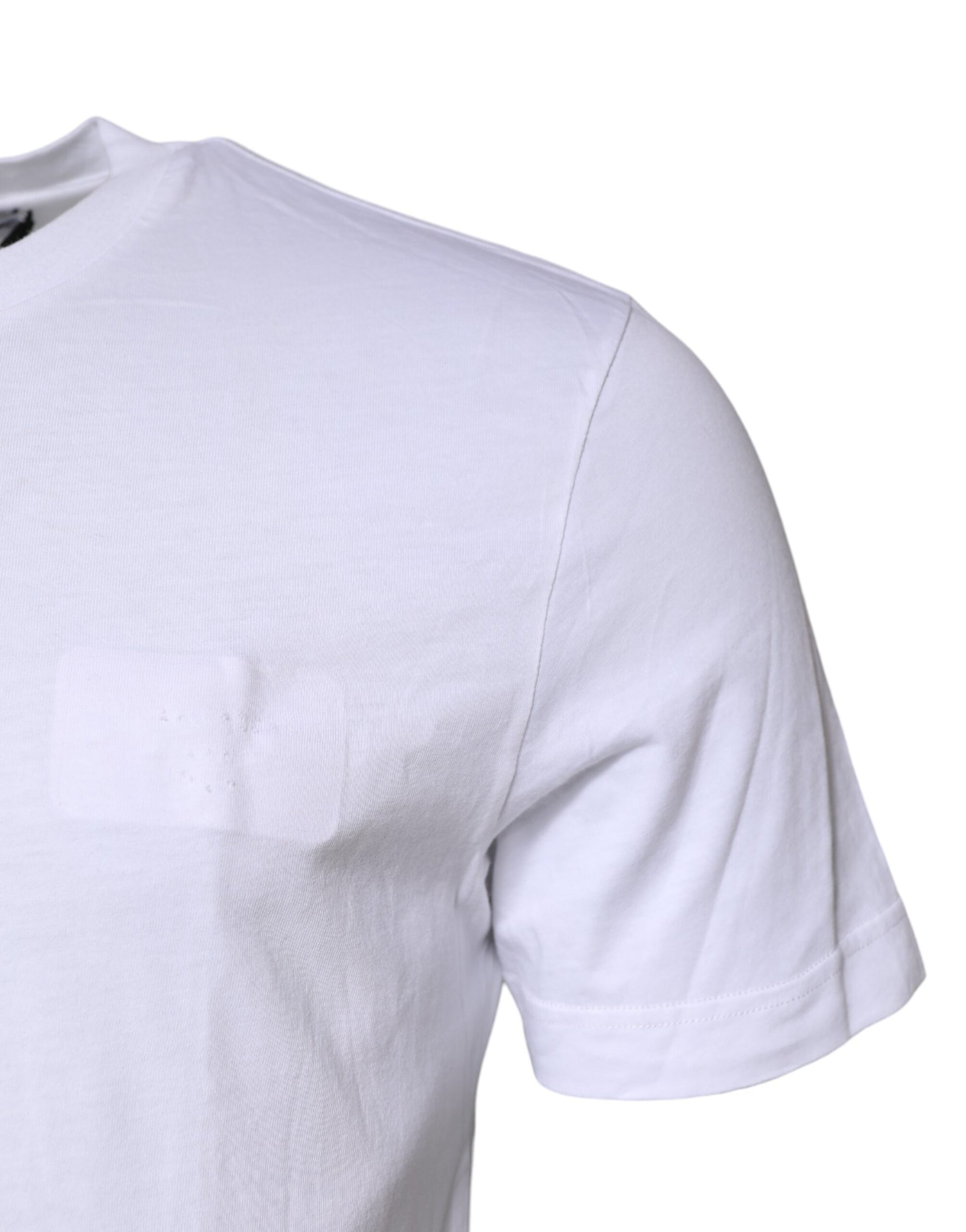 Dolce &amp; Gabbana – Weißes T-Shirt aus Baumwolle mit Rundhalsausschnitt und kurzen Ärmeln