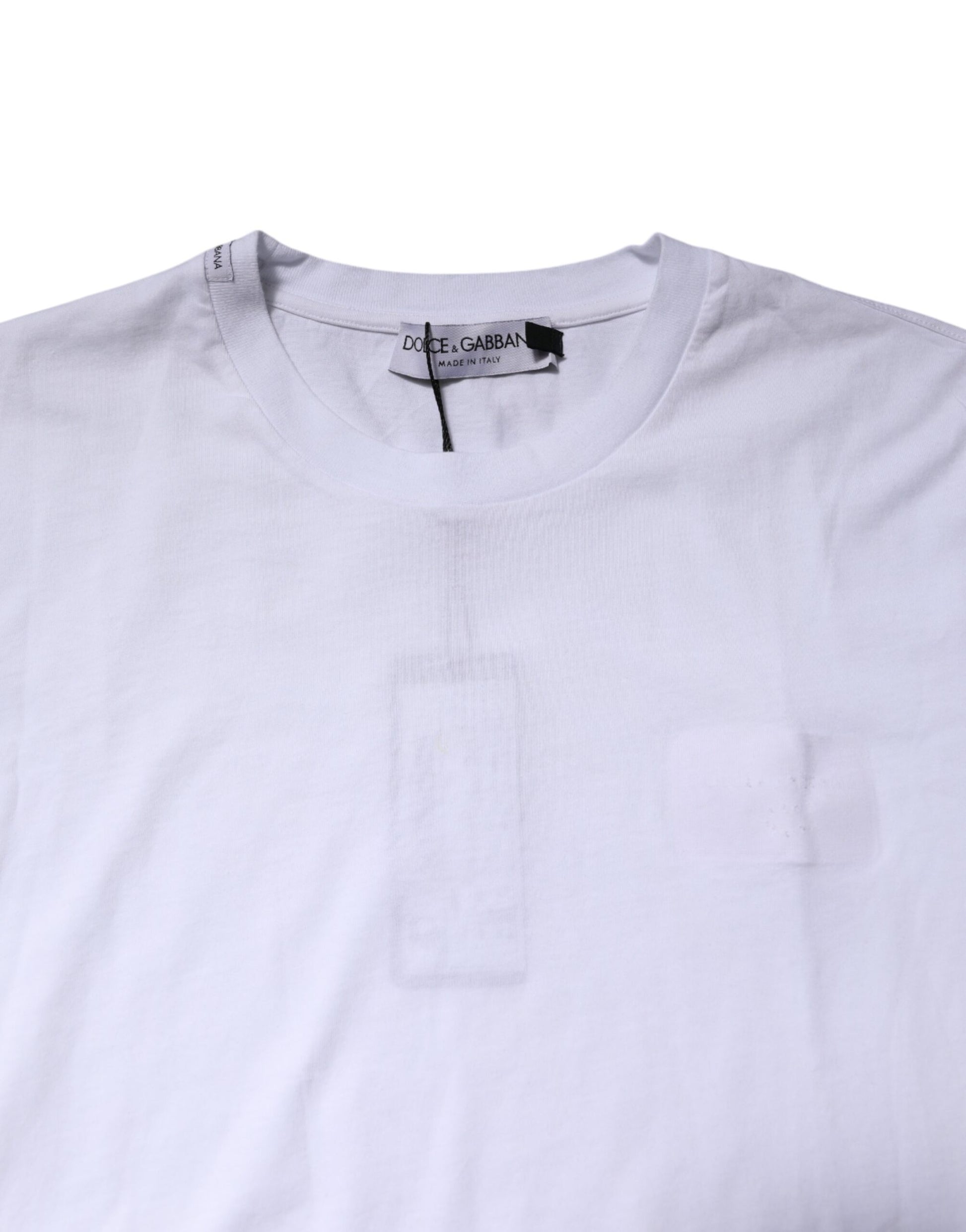 Dolce &amp; Gabbana – Weißes T-Shirt aus Baumwolle mit Rundhalsausschnitt und kurzen Ärmeln