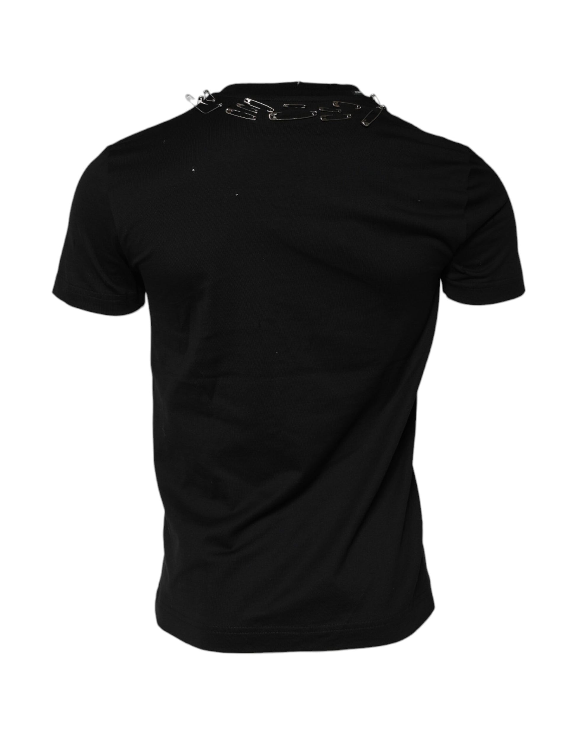 Dolce &amp; Gabbana – Schwarzes, kurzärmliges T-Shirt mit Logoverzierung