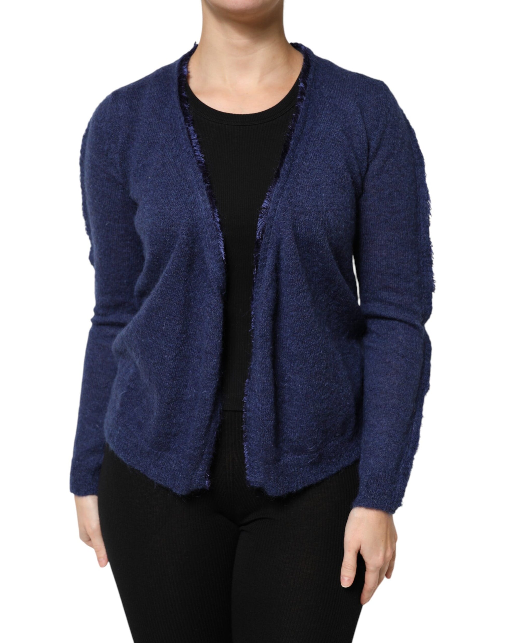 Ballantyne Dunkelblauer Langarm-Strickjacke-Pullover