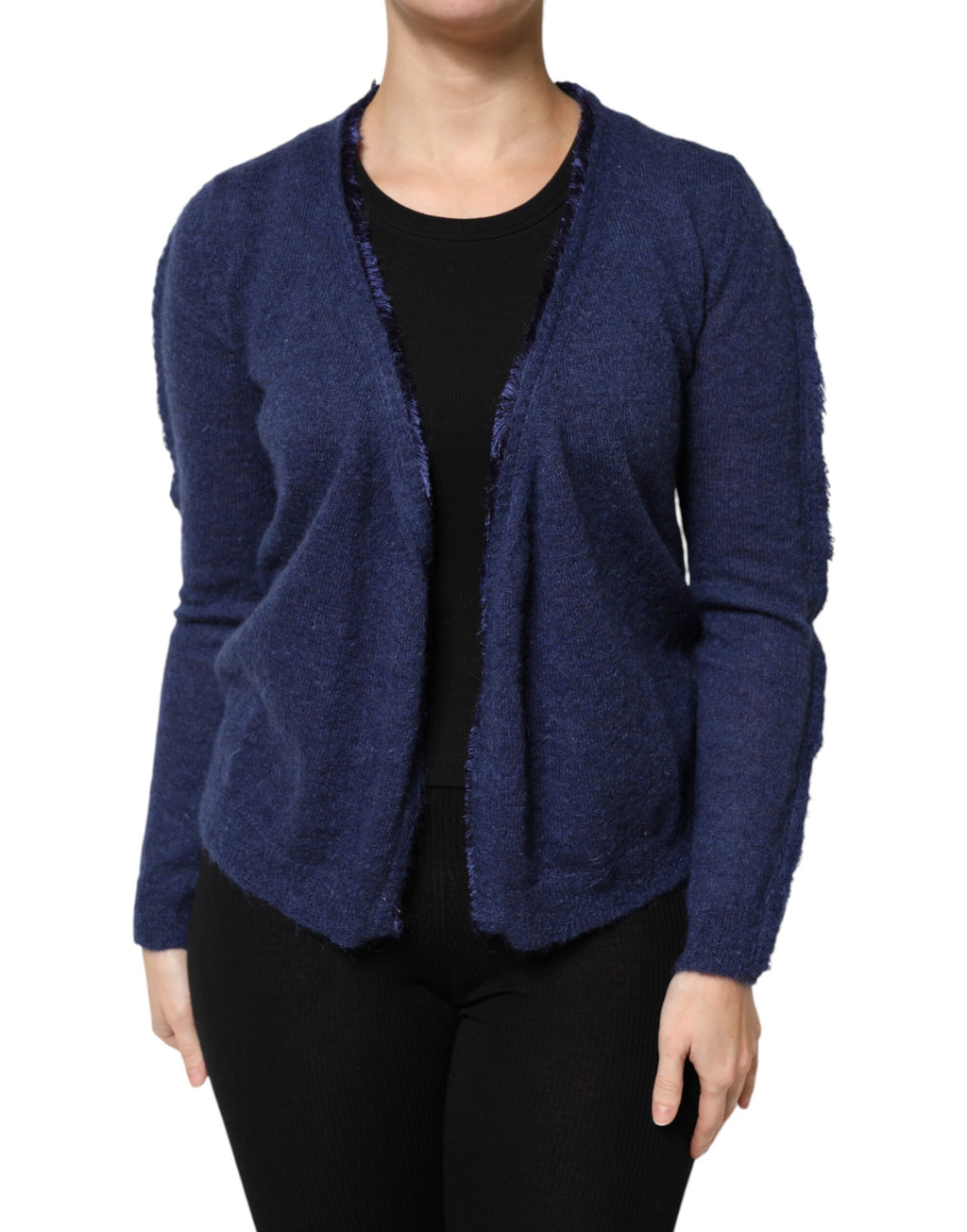 Ballantyne Dunkelblauer Langarm-Strickjacke-Pullover