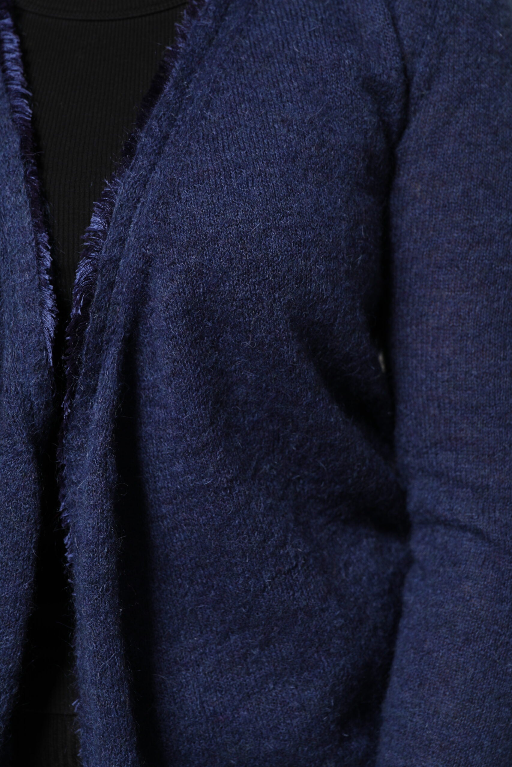 Ballantyne Dunkelblauer Langarm-Strickjacke-Pullover
