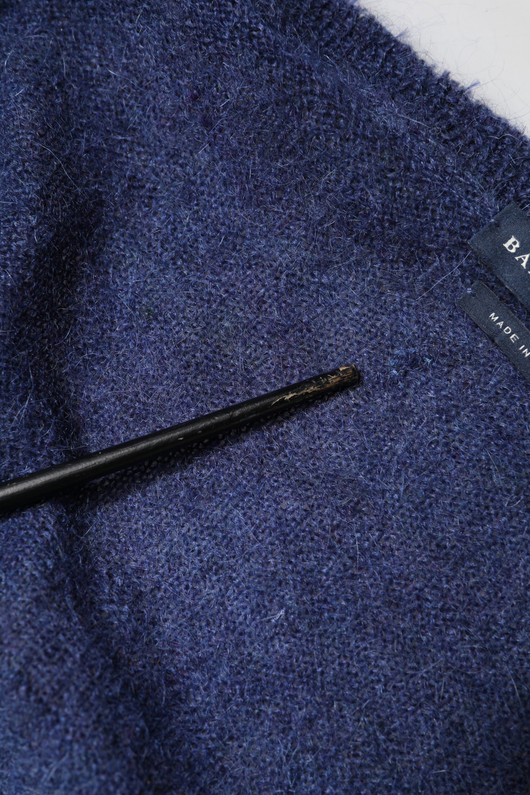 Ballantyne Dunkelblauer Langarm-Strickjacke-Pullover