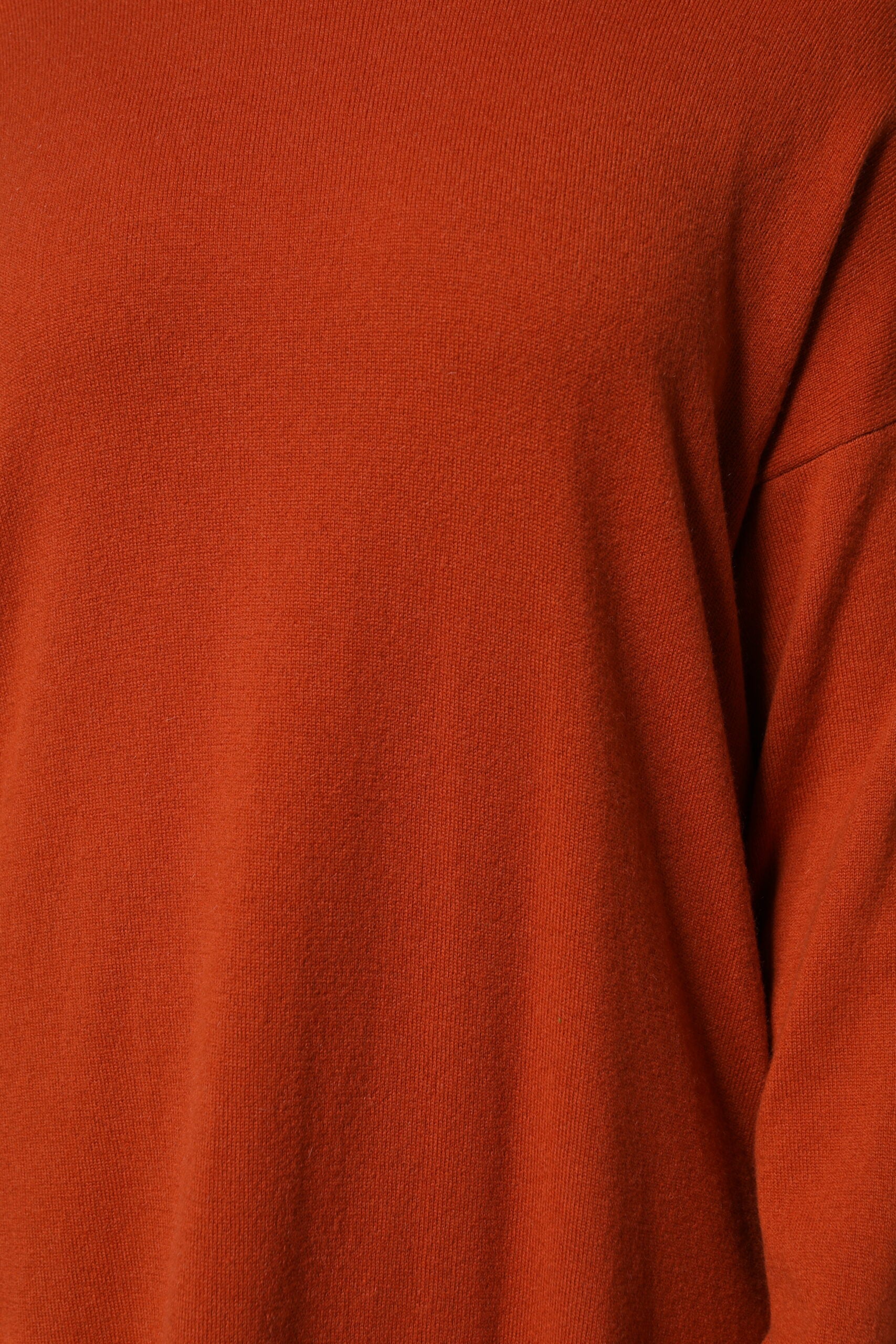 Alpha Studio – Dunkelorangefarbener Rollkragenpullover mit langen Ärmeln