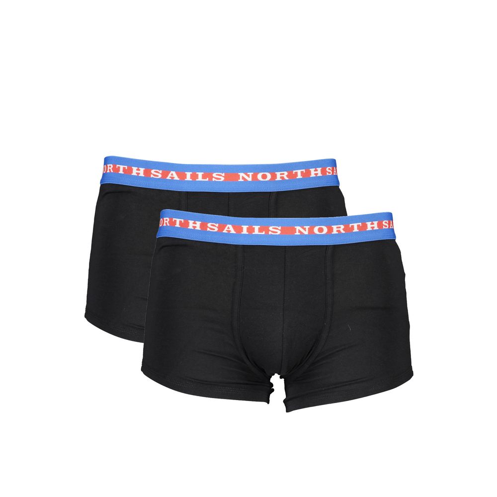 North Sails Herren-Boxershorts aus schwarzer Baumwolle, Paar