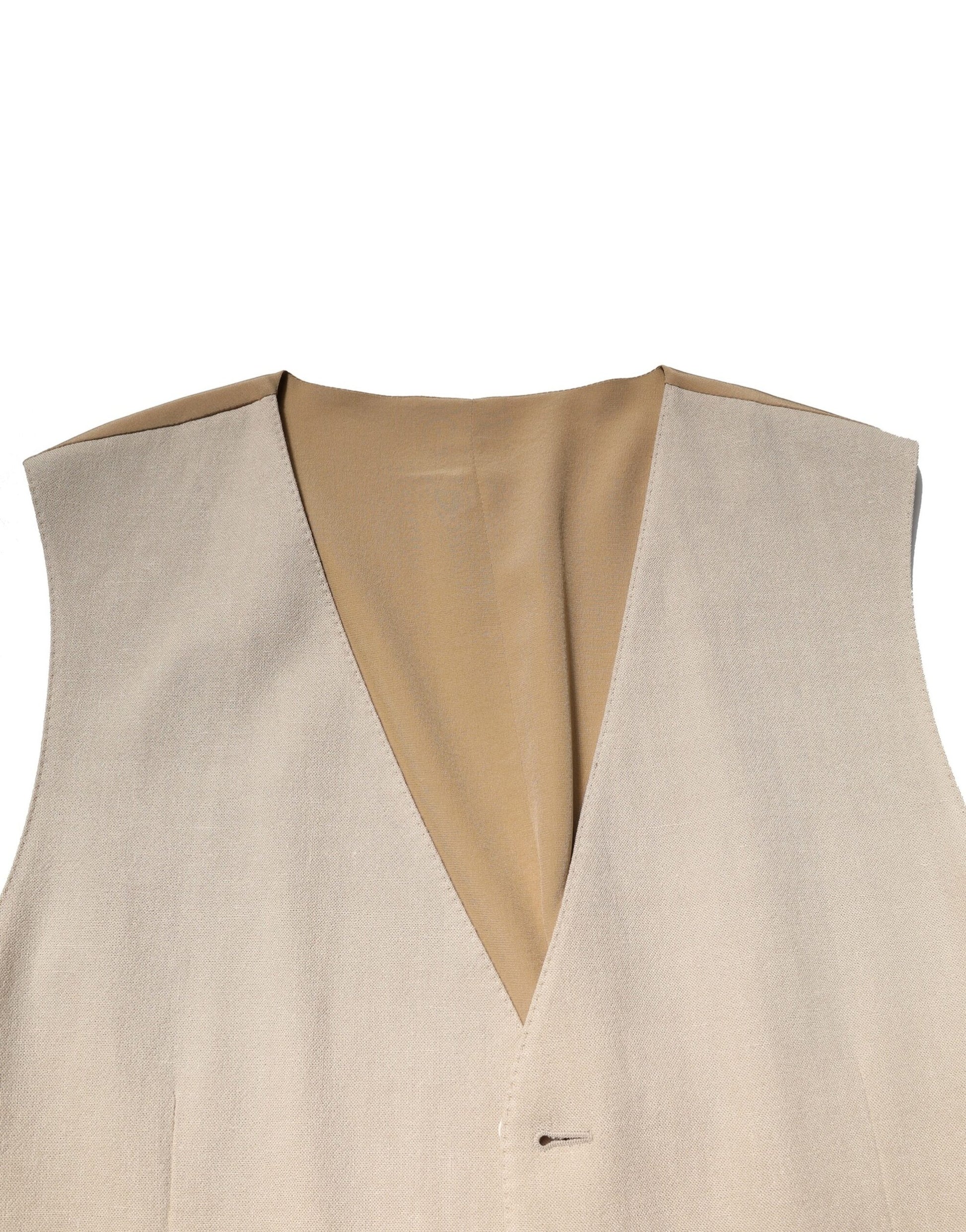 Dolce &amp; Gabbana Beige Leinen Kleid Formale Männer Weste Weste